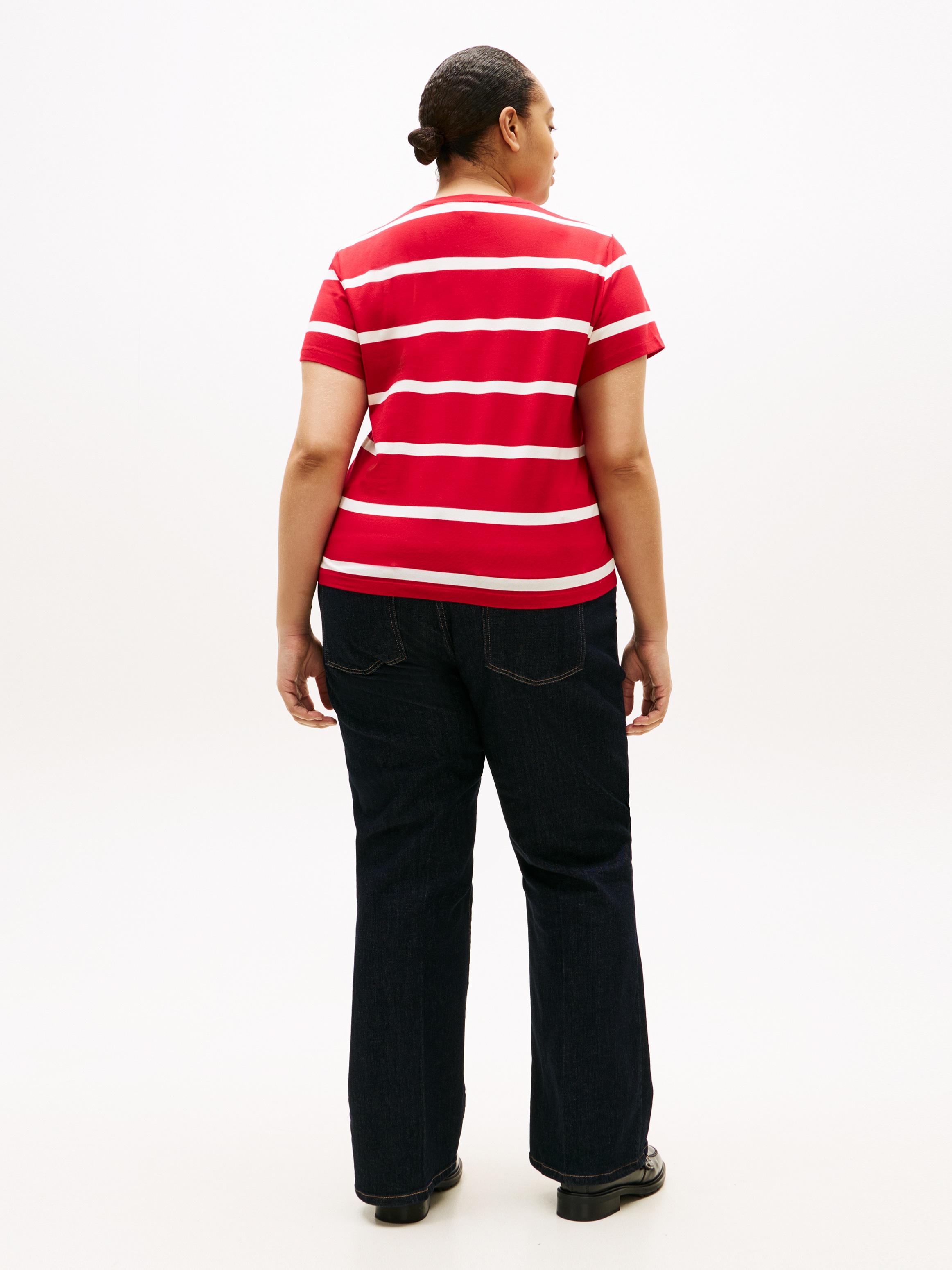 Tommy Hilfiger Curve Kurzarmshirt »CRV TH SCRIPT REG C-NK SS TEE« in großen Größen