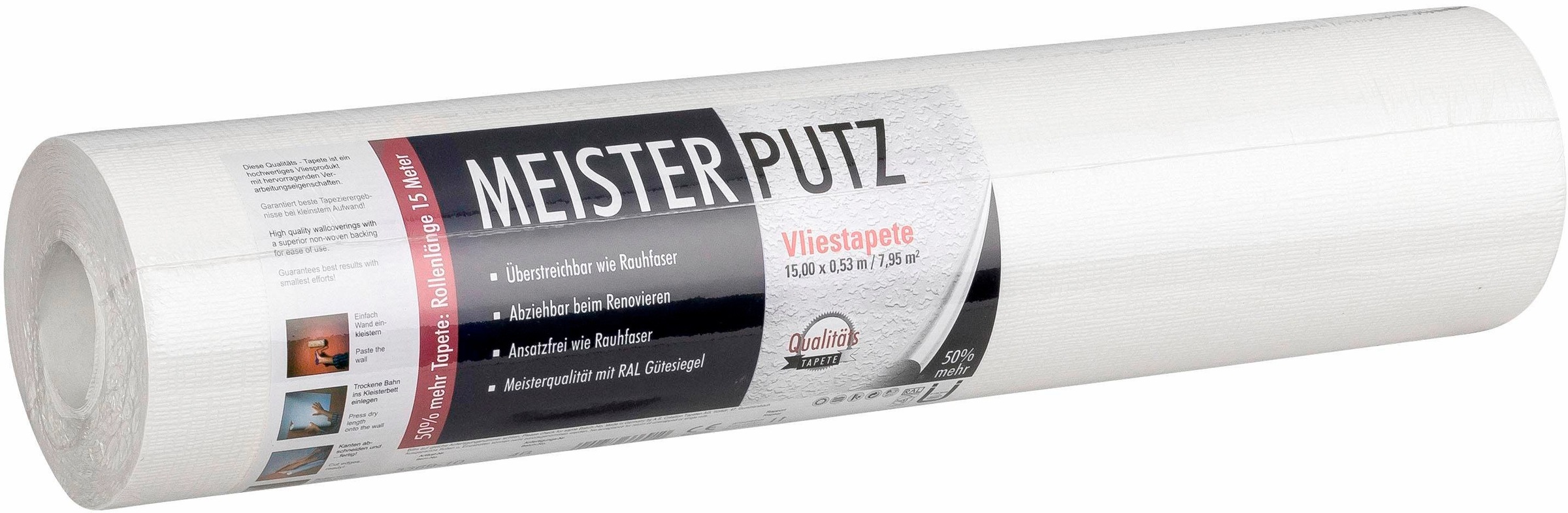 living walls Vliestapete »Meisterputz« einfarbig | uni | unifarben leicht strukturiert Tapete einfarbig Tapeten Wohnzimmer Schlafzimmer Küche Flur Design