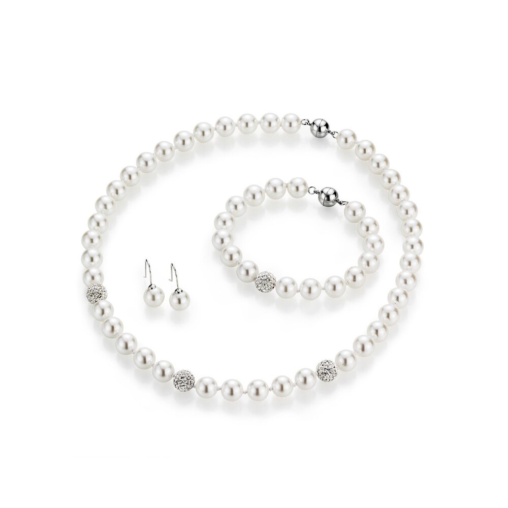 Schmuckset »Multipack Schmuck Geschenk Perlenkette Perlenarmband Perlohrhaken«, (Set,...