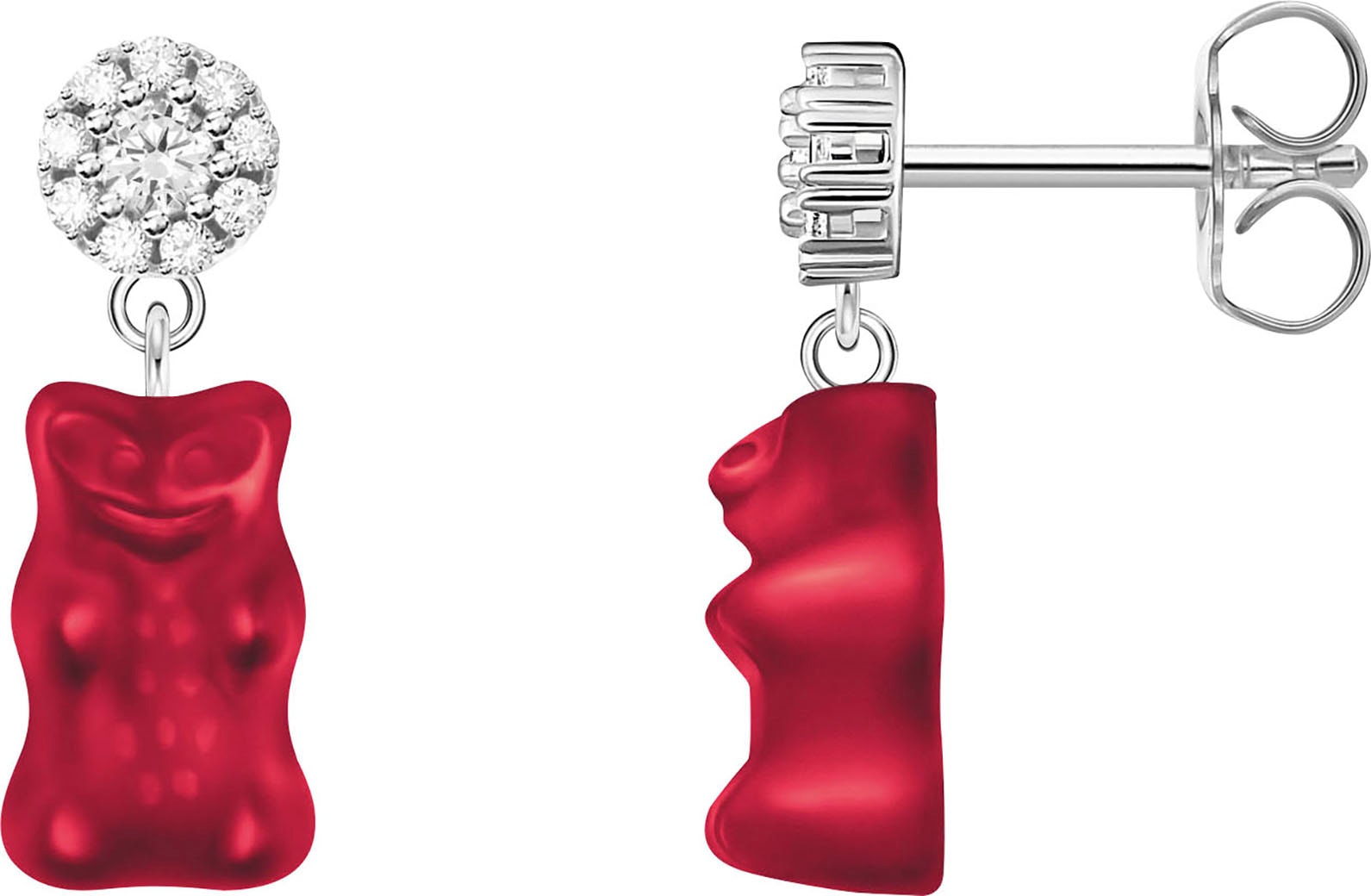 THOMAS SABO Paar Ohrstecker »THOMAS SABO x HARIBO: Ohrstecker mit Goldbär« mit Kristallglas, Zirkonia (synth.)