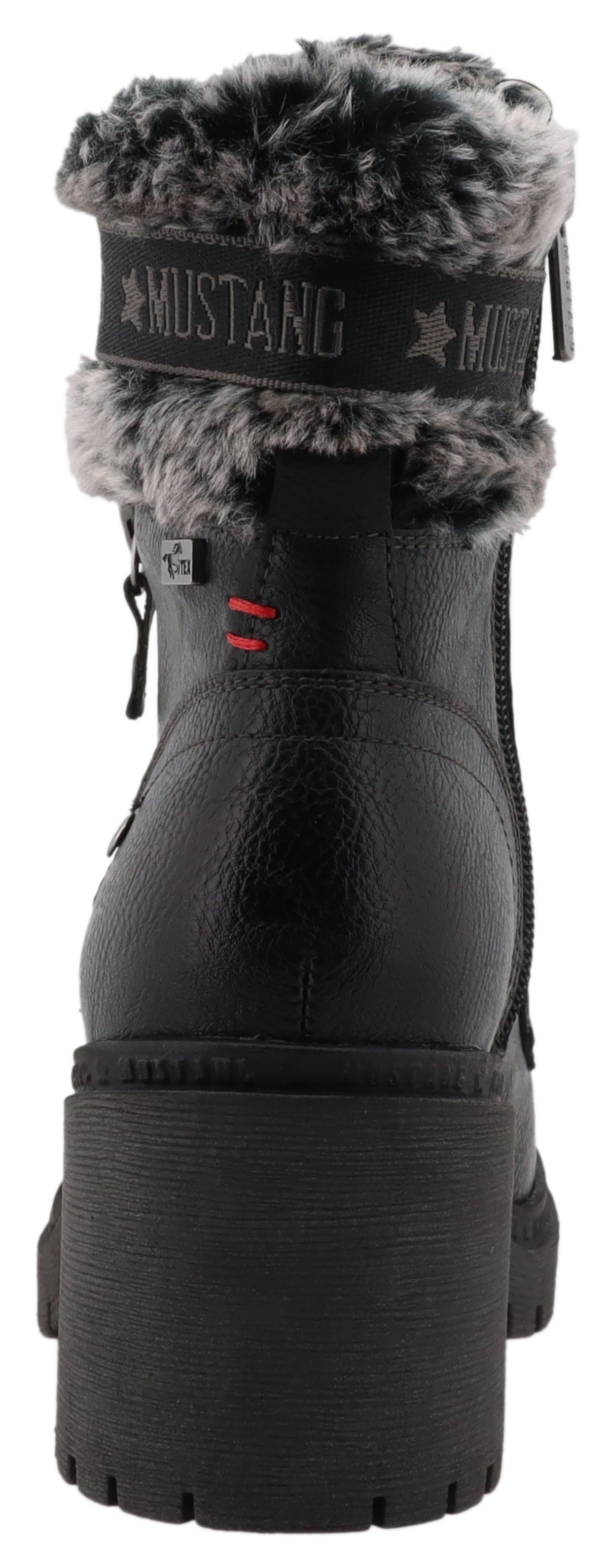 Mustang Shoes Winterstiefelette »Leila«  Winterstiefel mit Kunstfellkragen und Blockabsatz