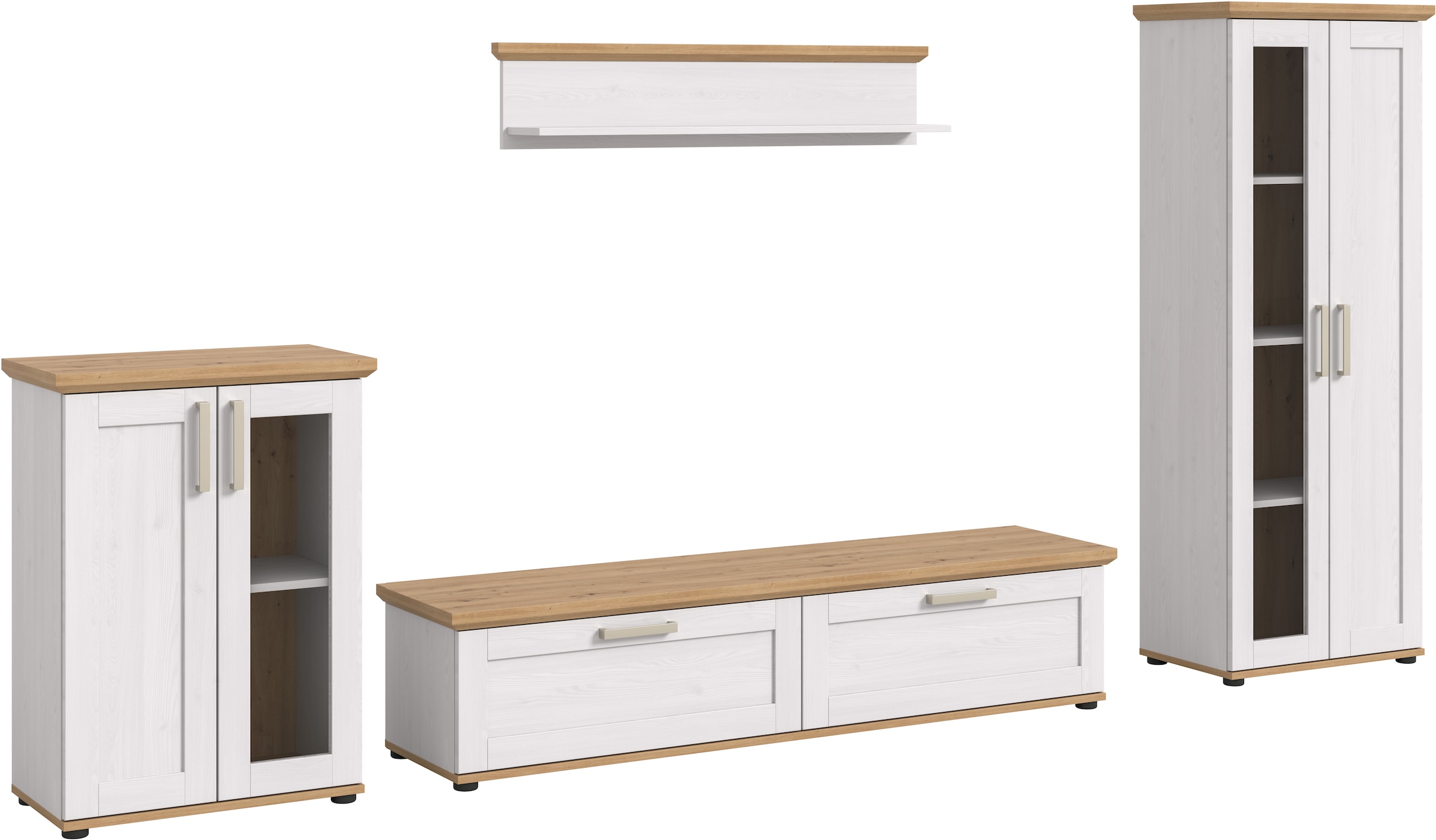 Home affaire Wohnwand »Cosenza« Set, 4 Stk. tlg. Cosenza, Breite: 336 cm,2x günstig online kaufen