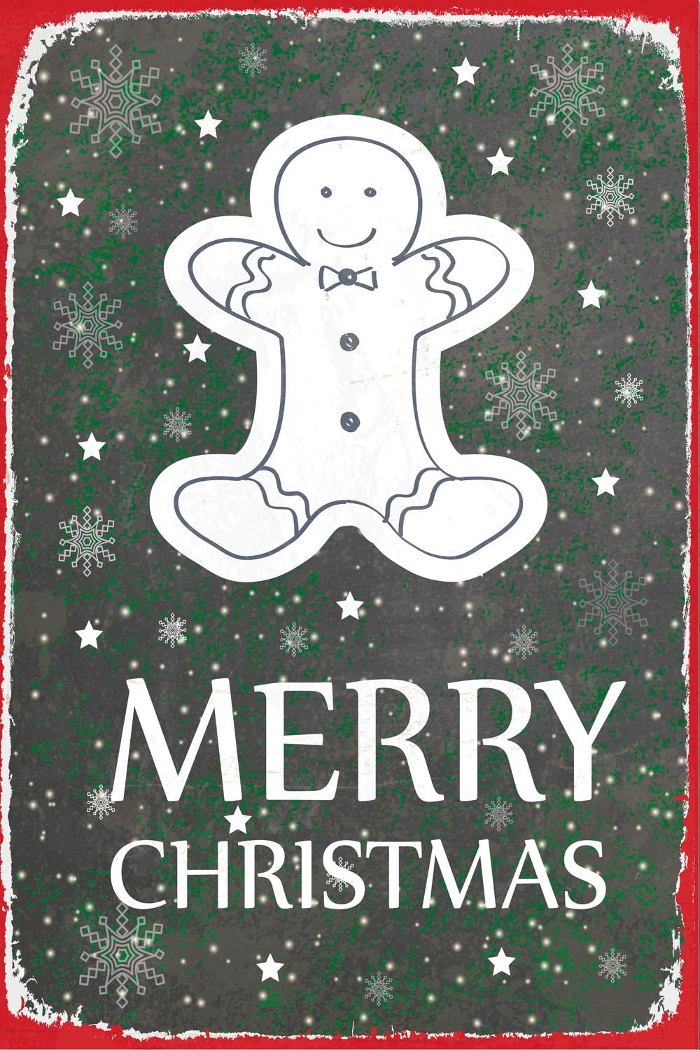 queence Metallbild »Gingerbread Man«, Schriftzüge-Schriftzug, (1 St.), Stahlschild, Blechschild, Sprüche, Texte, witzig, Weihnachten