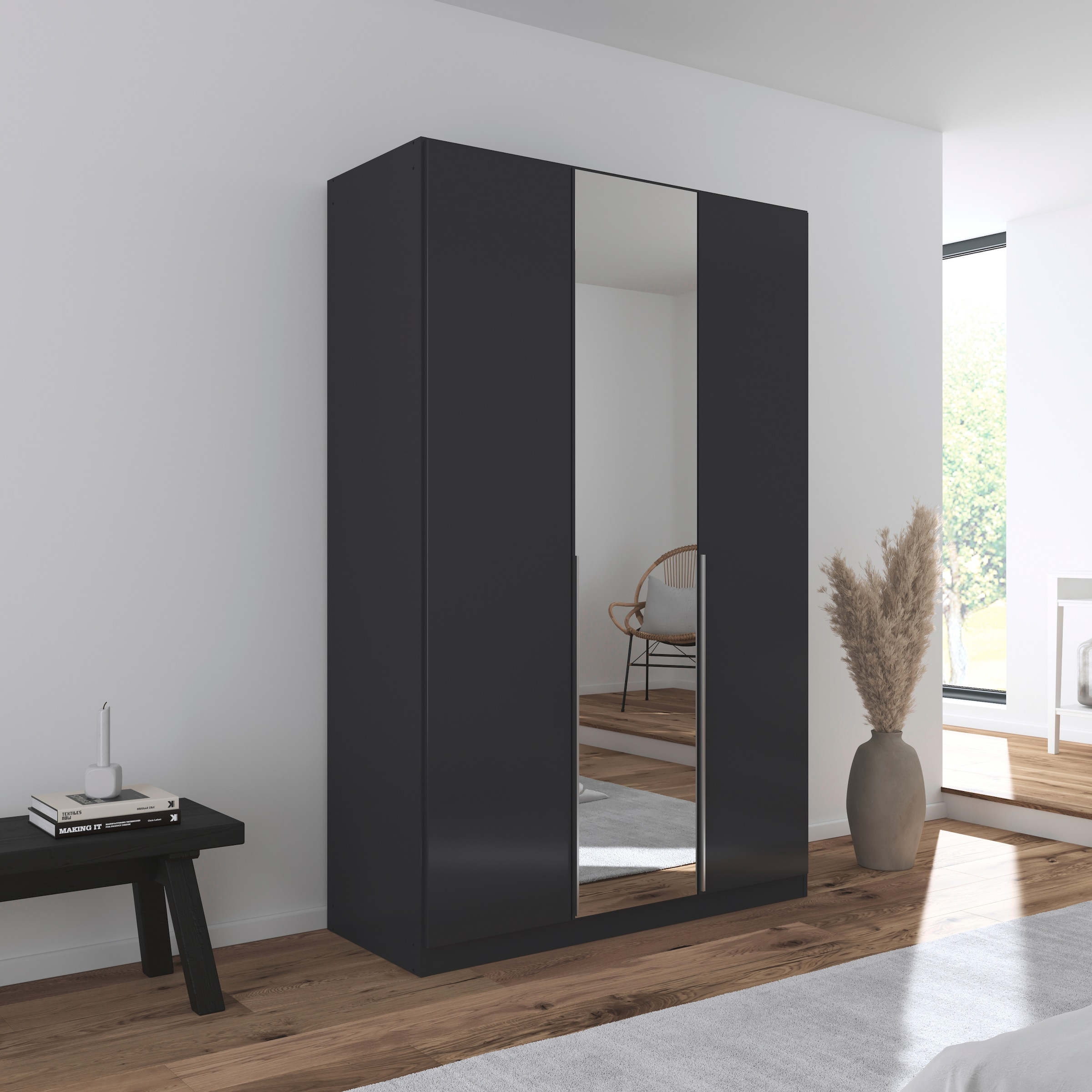 rauch Drehtürenschrank »Kleiderschrank Schrank Garderobe AGORDO mit Dekor- oder Hochglanzfront«, (in zwei Griff-Farben), durchdachte Innenausstattung, in 6 Breiten und 2 Höhen MADE IN GERMANY