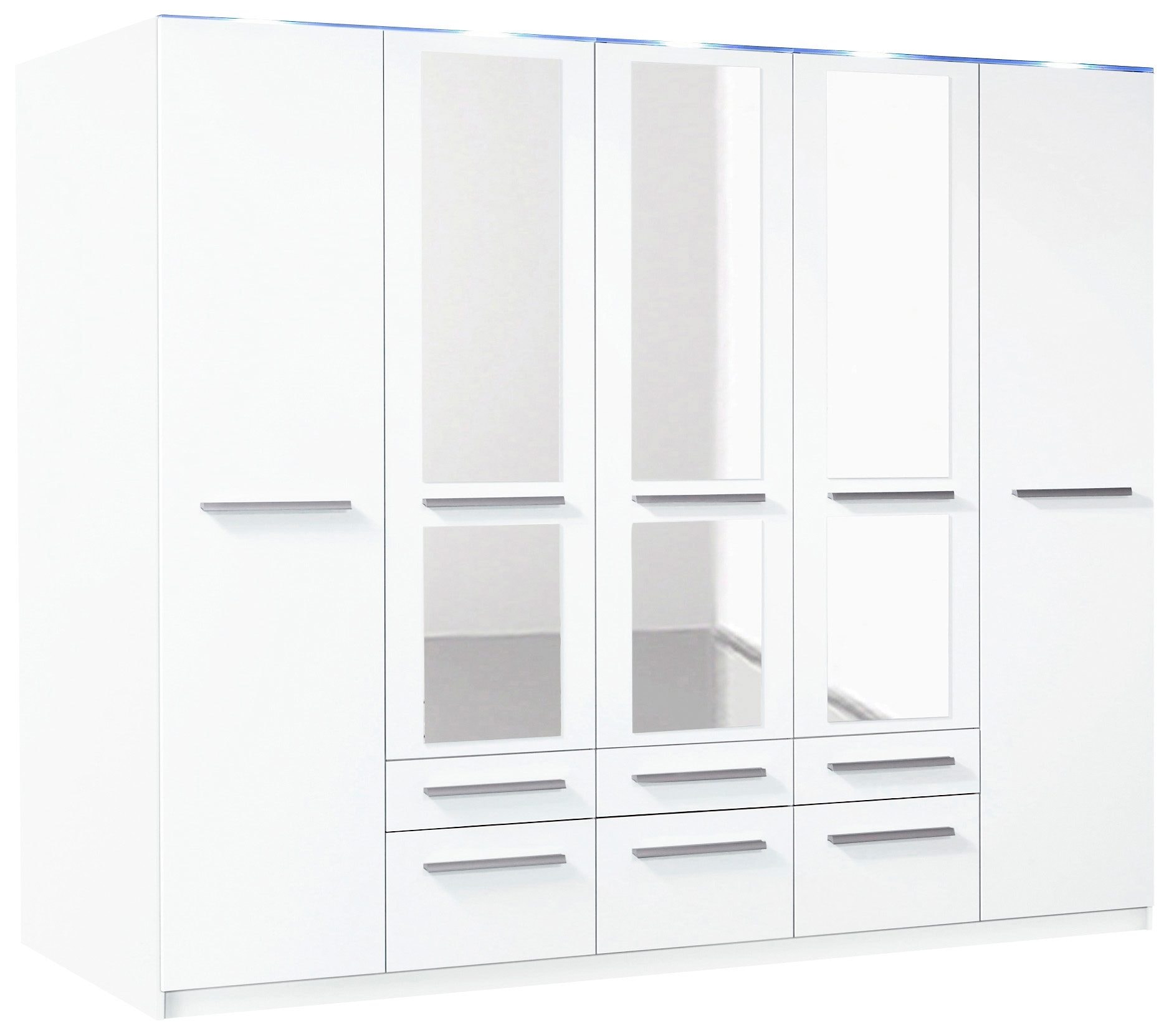 priess Kleiderschrank »Schrank Garderobe Wäscheschrank Barcelona in 5 Breiten«, viel Stauraum, geräumige Schubkästen, mit Spiegel, MADE IN GERMANY