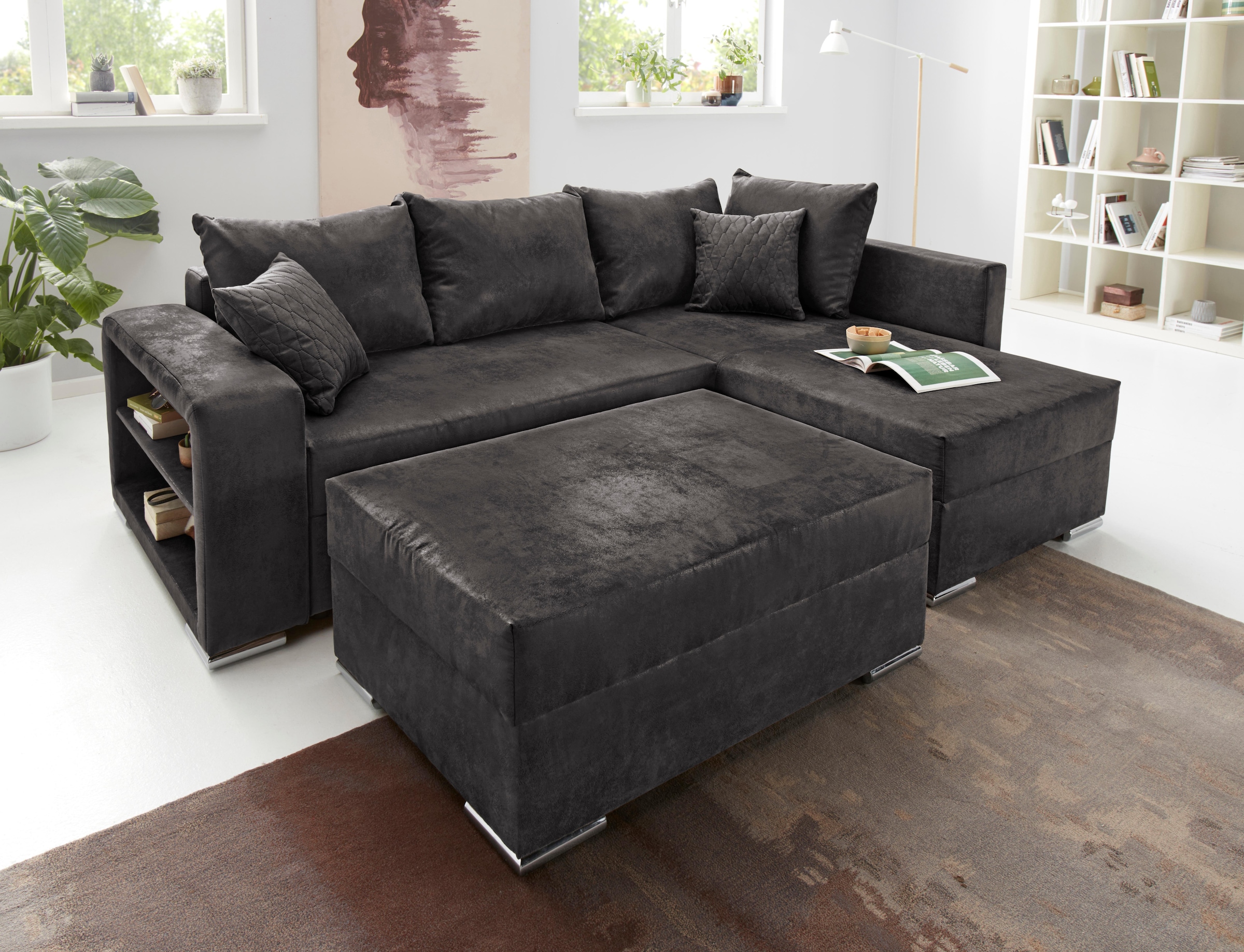COLLECTION AB Hocker »John«, Frei im Raum stellbar, wahlweise mit Federkern