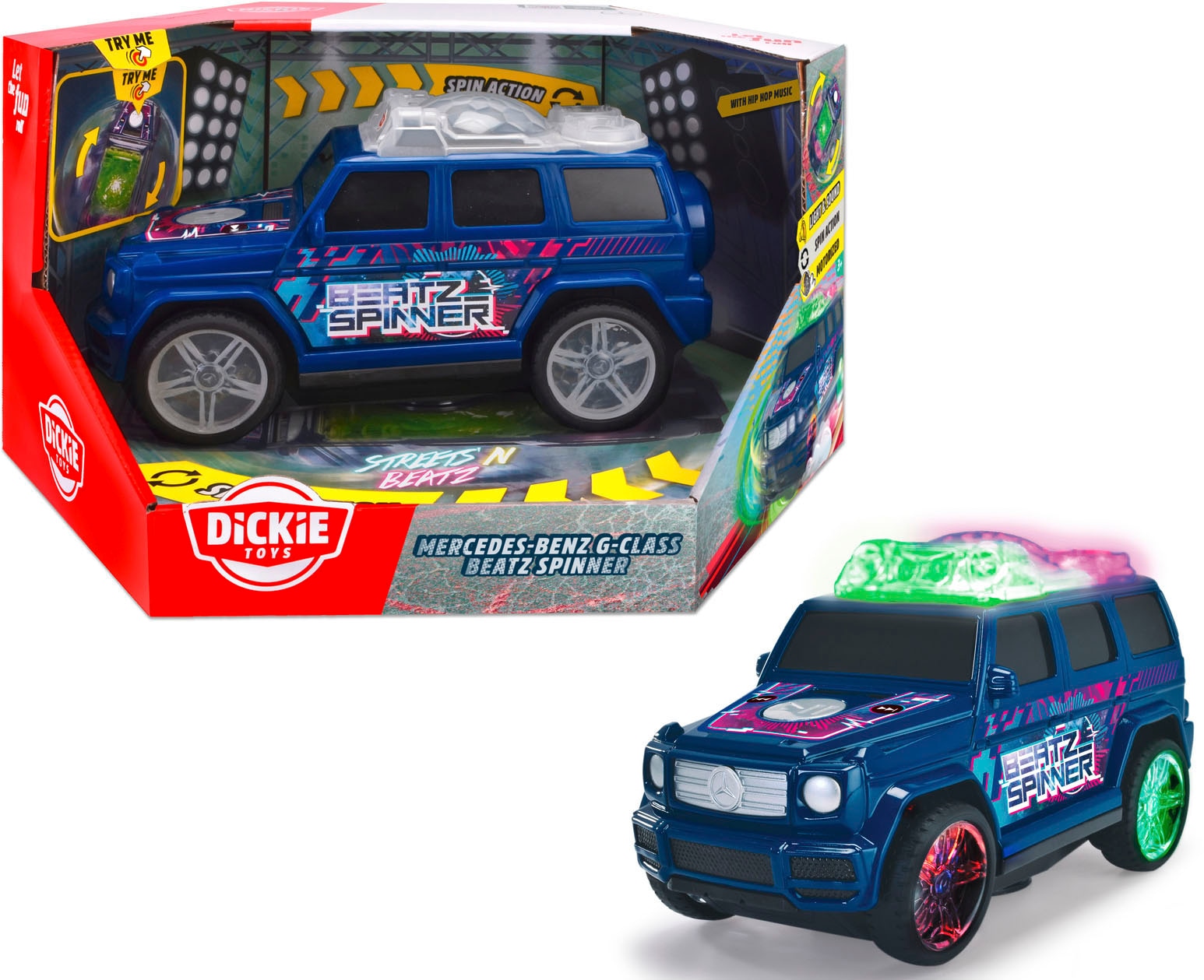 Dickie Toys Spielzeug-Auto »STREETS N BEATZ, Mercedes-Benz G-Class Beat Spinner«, mit Licht & Sound