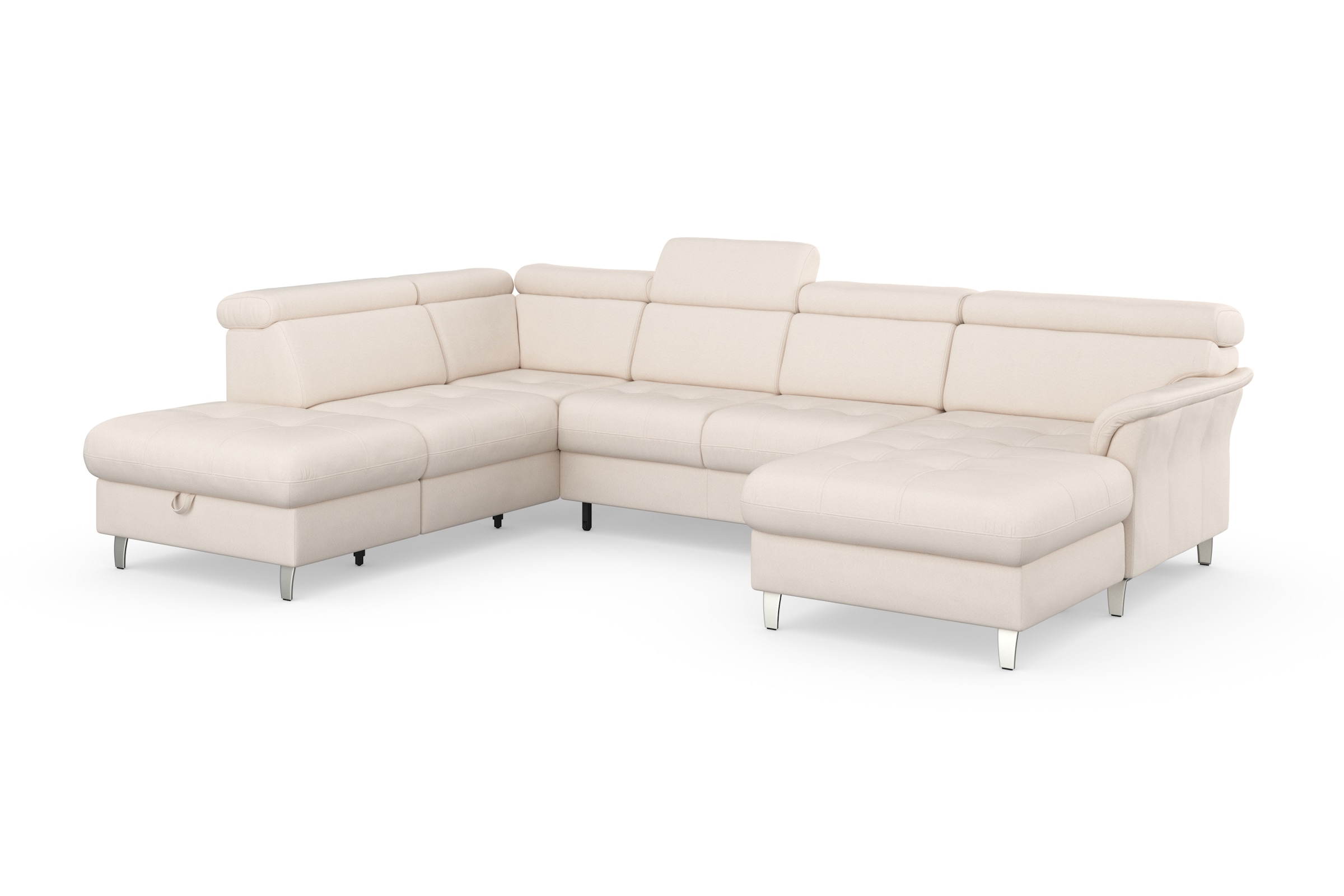 sit&more Wohnlandschaft »Marano U-Form«, inklusive Kopfteilverstellung, wahlweise mit Bettfunktion, Bettkasten