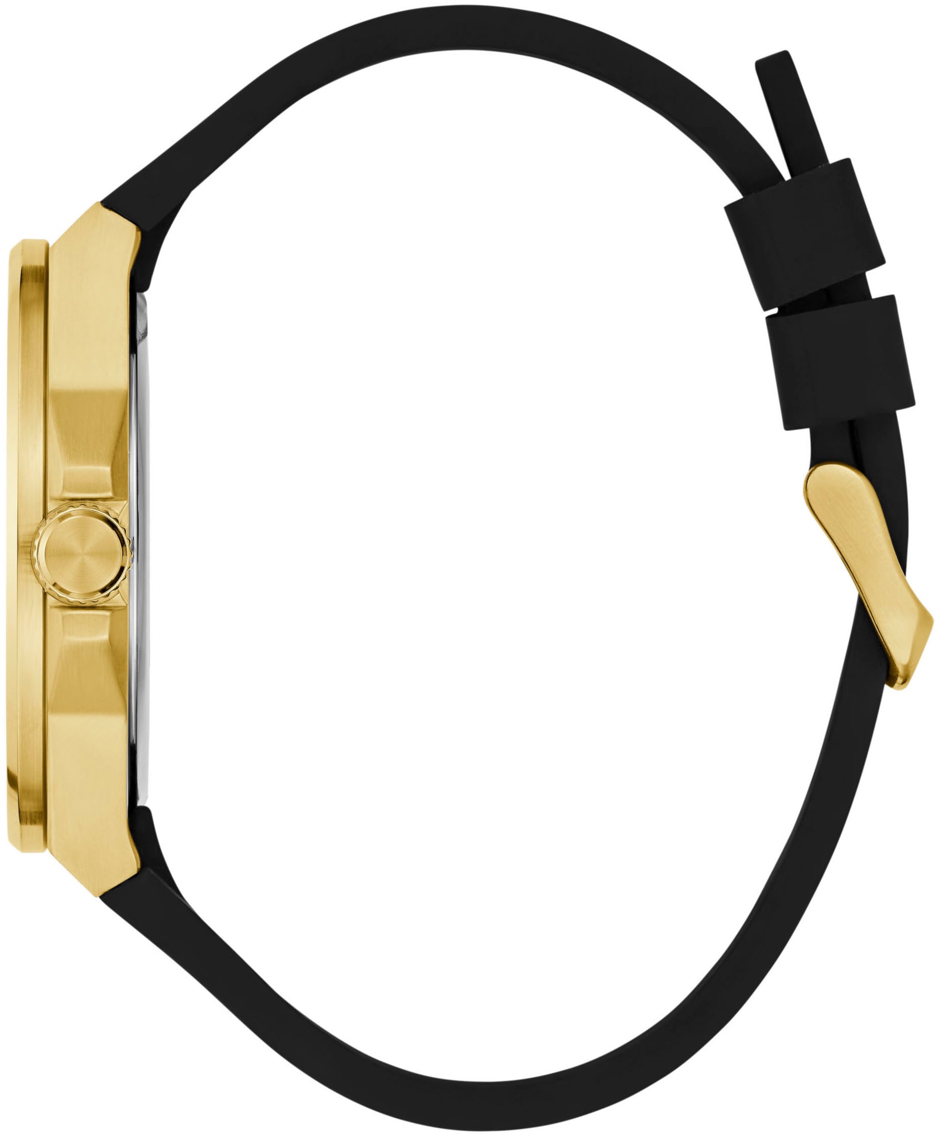 Guess Quarzuhr »VINYL«, Armbanduhr, Herrenuhr, Silikonarmband, Mineralglas, analog