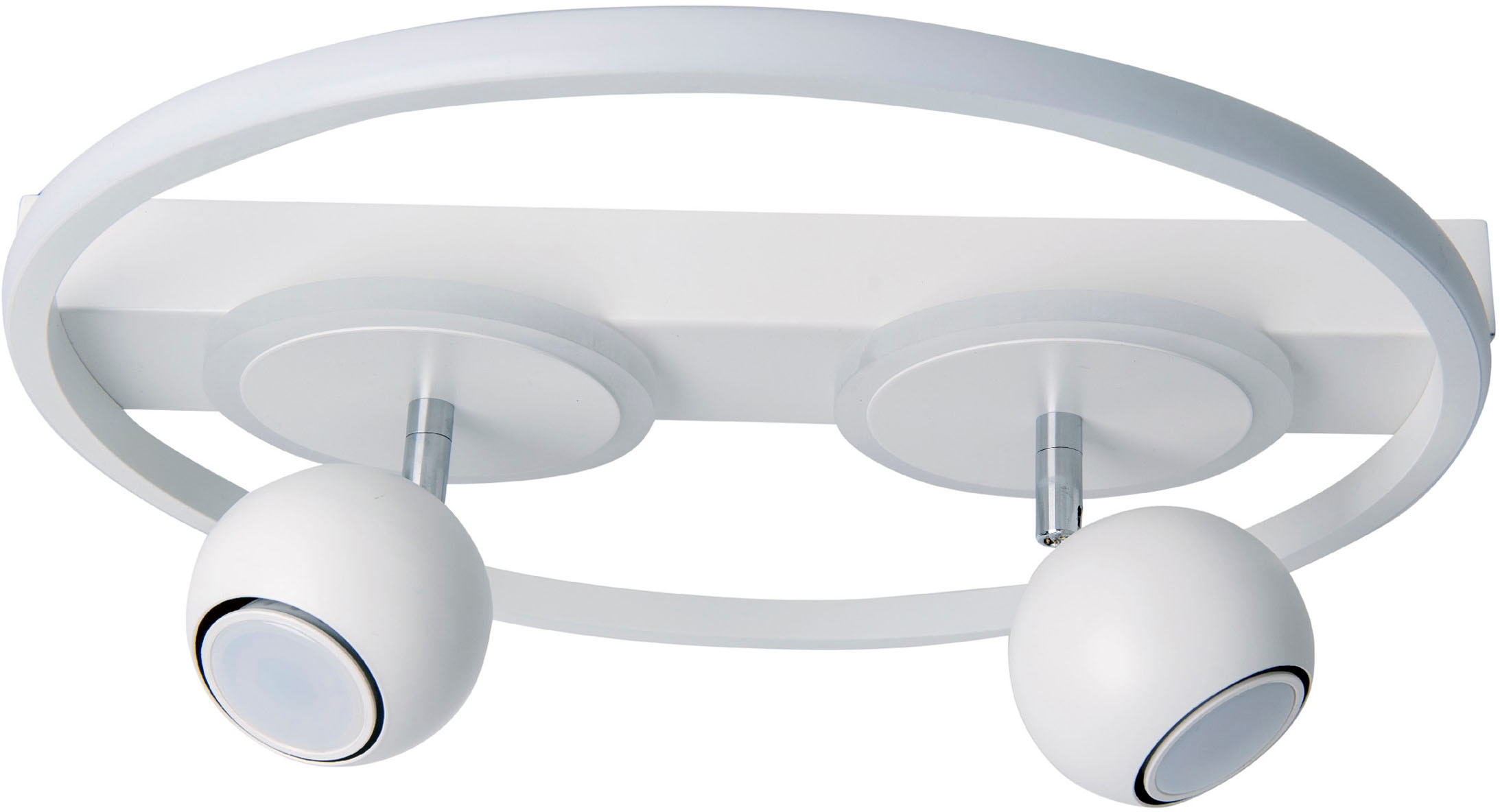 näve LED Deckenleuchte »"Ronda"« GU10 1 Stk. Warmweiß mattweiß, 2 kugelförmige bewegliche Spots GU 10, LED Leuchtringe