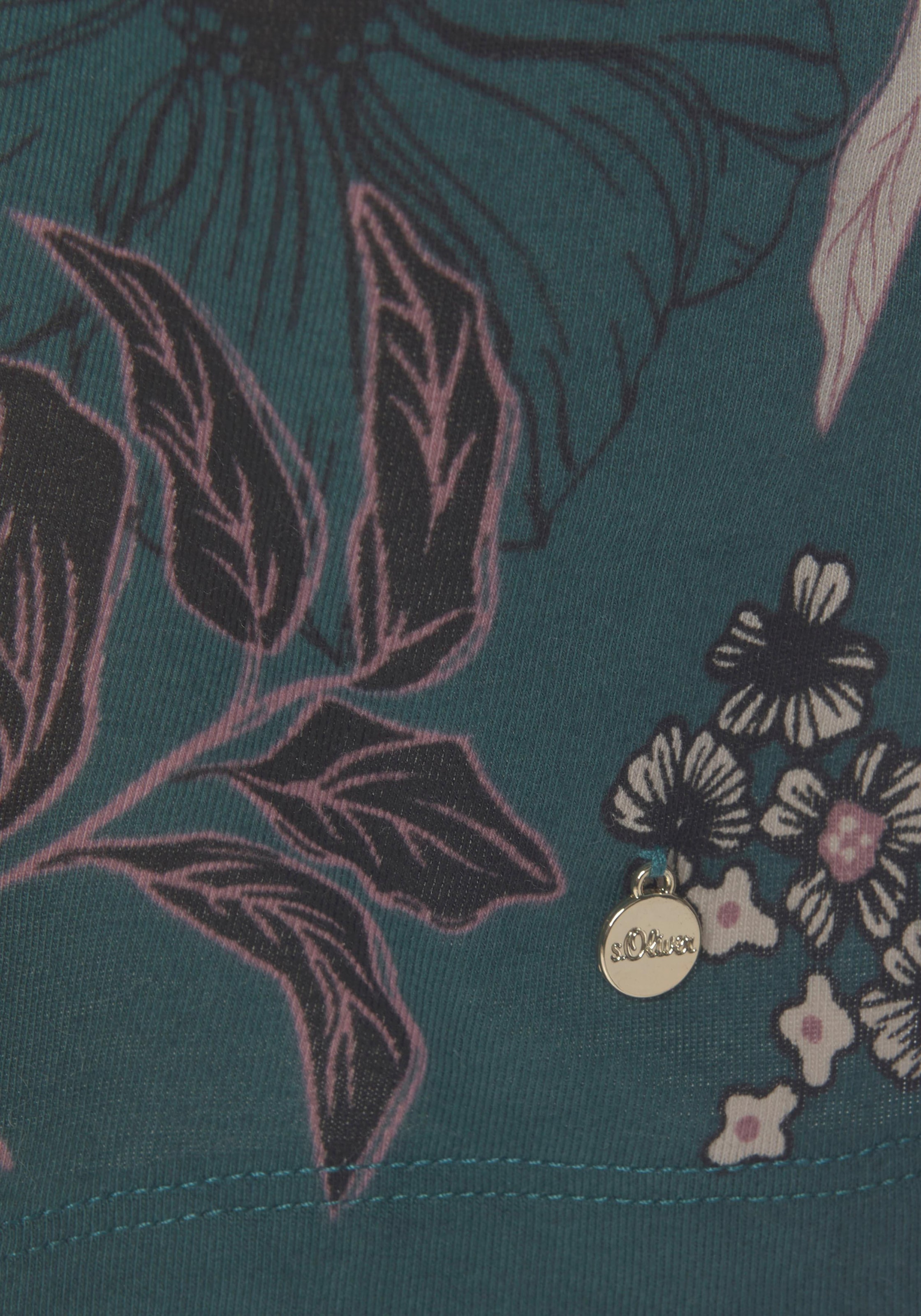 s.Oliver Nachthemd, im Blumenmuster mit 3/4-Ärmeln