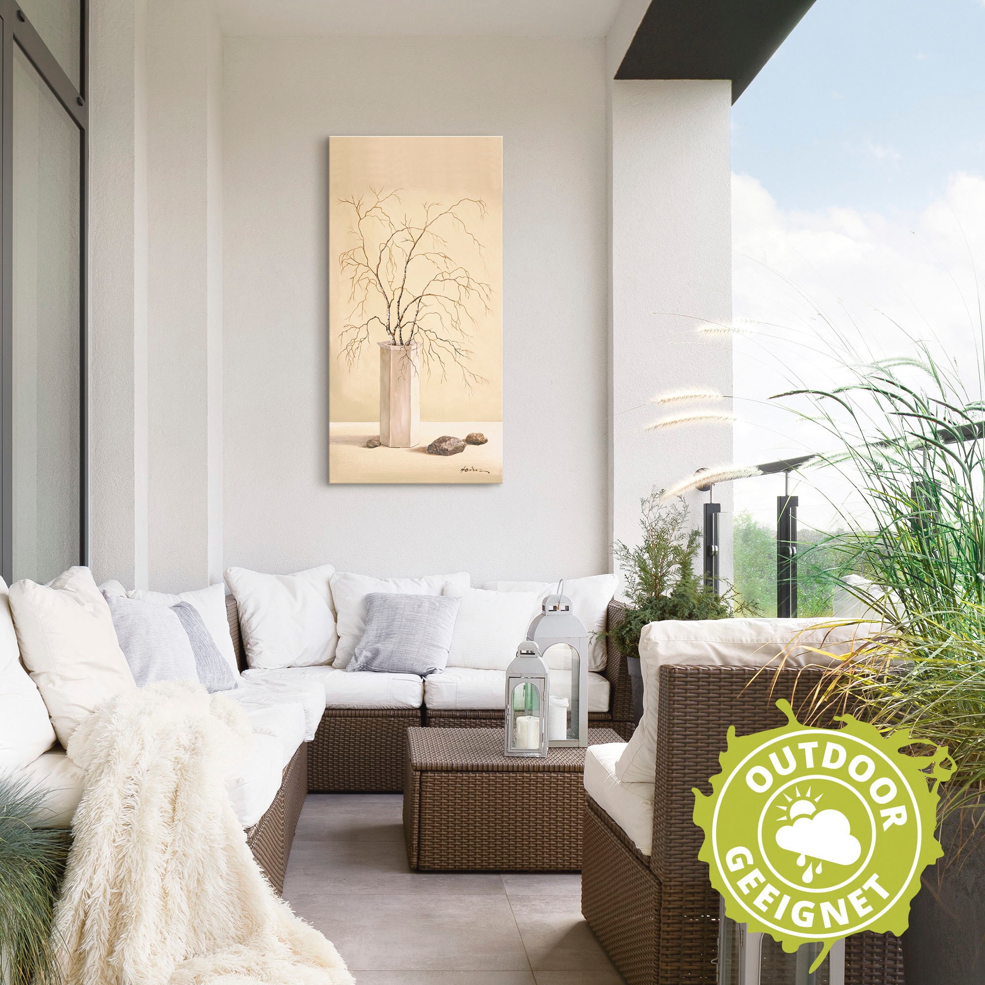 Artland Wandbild »Birkenzweig«, Vasen & Töpfe, (1 St.), als Alubild, Outdoorbild, Leinwandbild in verschied. Größen