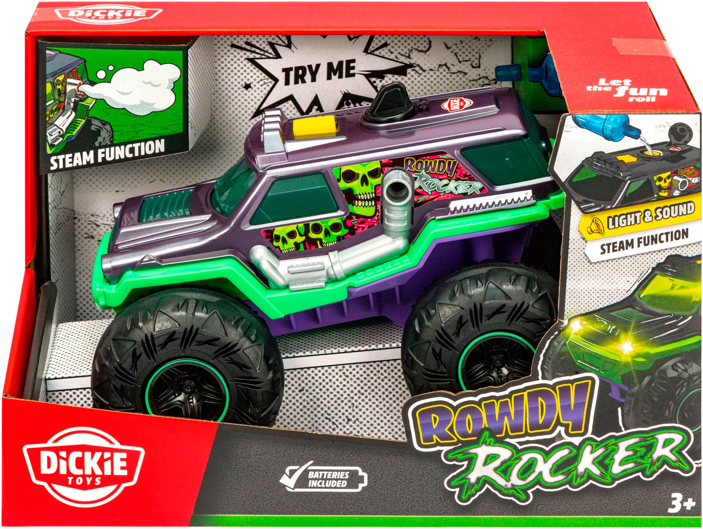 Dickie Toys Spielzeug-Monstertruck »Rowdy Rocker« mit Licht-, Sound- und Dampf-Effekten