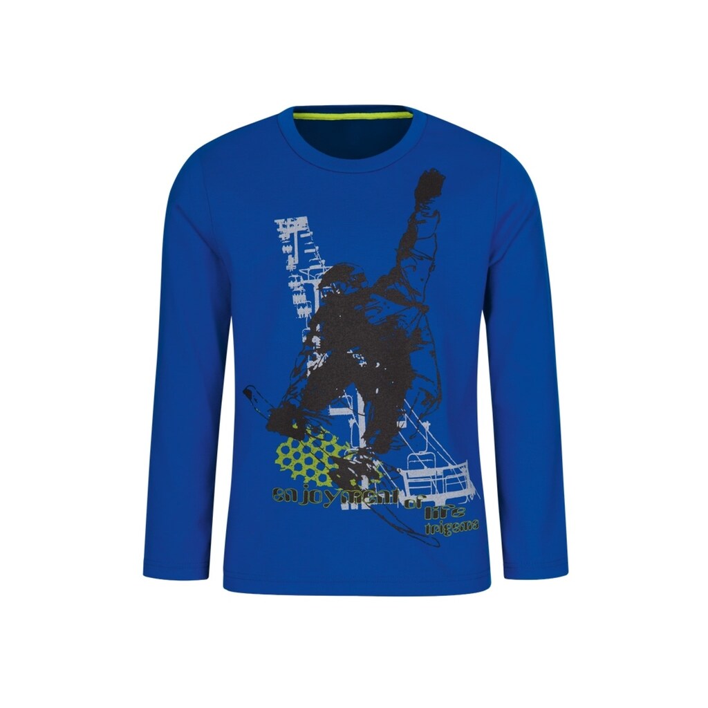 Trigema T-Shirt »TRIGEMA Longsleeve mit Snowboard-Print«, (1 tlg.)