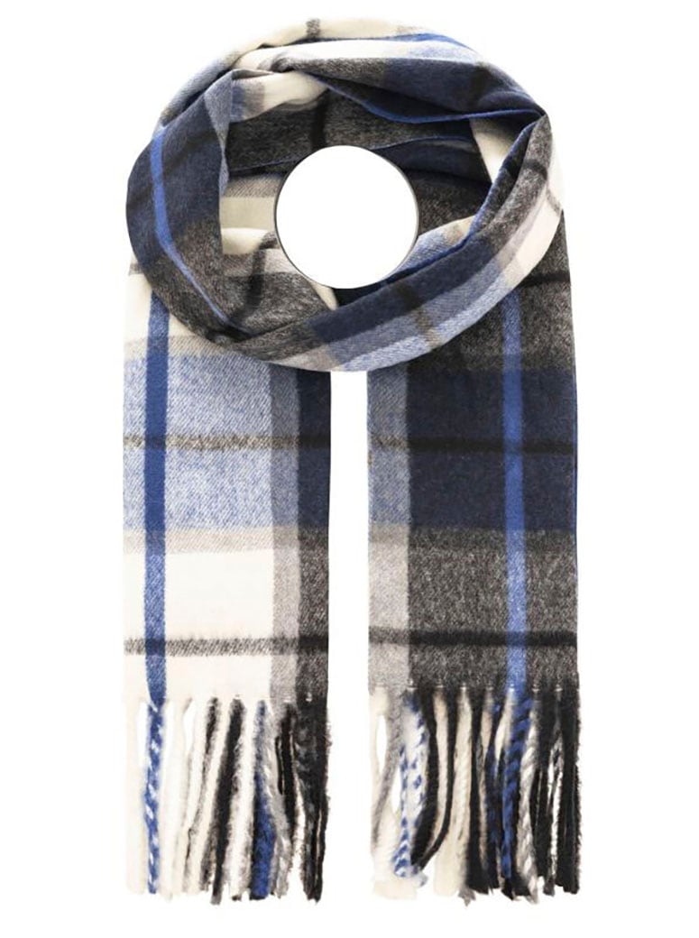 ZWILLINGSHERZ Schal »"Kariert"« mit Karo-Muster und Fransenabschlüssen Marine