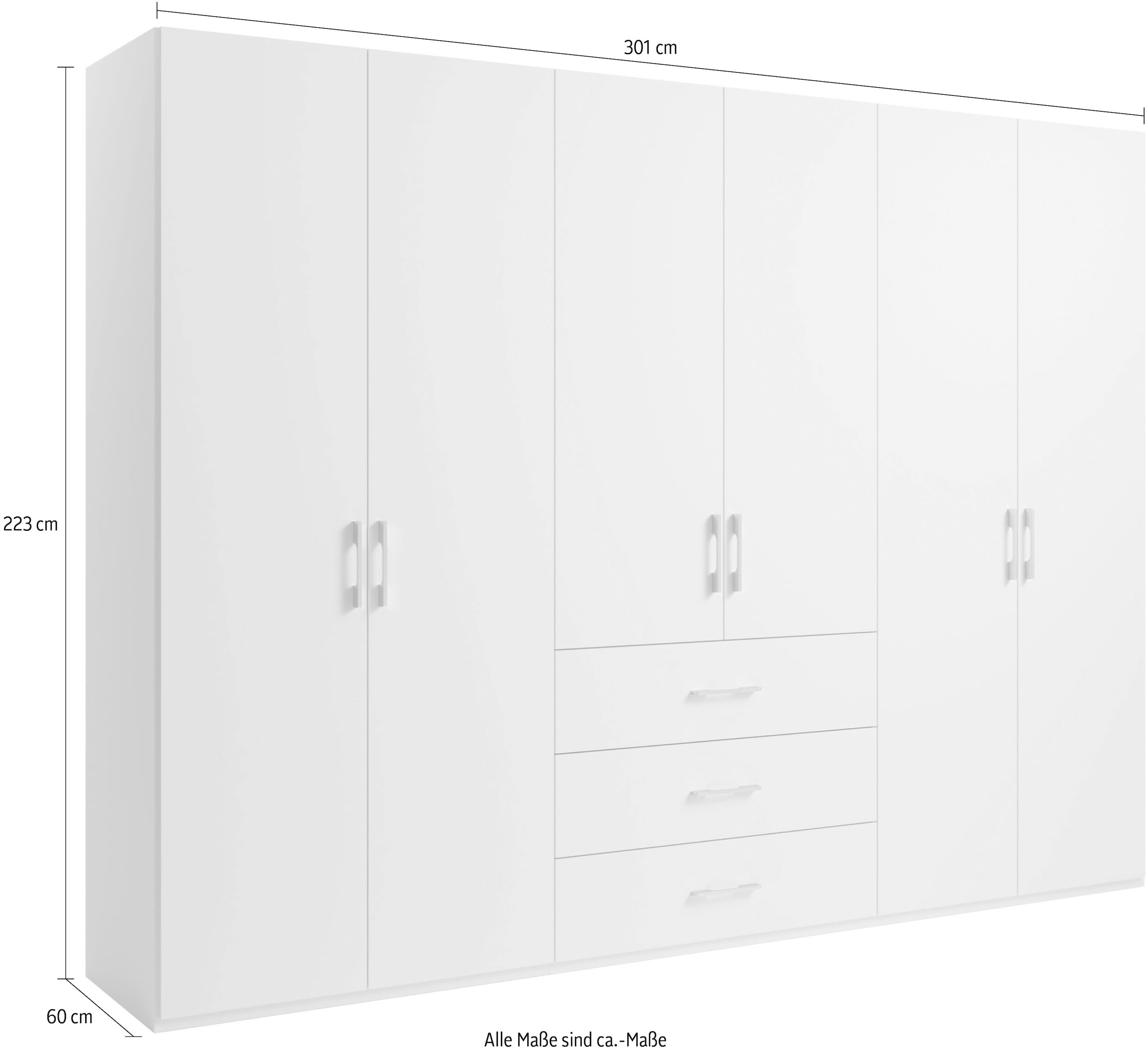 set one by Musterring Drehtürenschrank »Henderson«, mit 3 Schubladen, inkl. Fachböden und Kleiderstangen