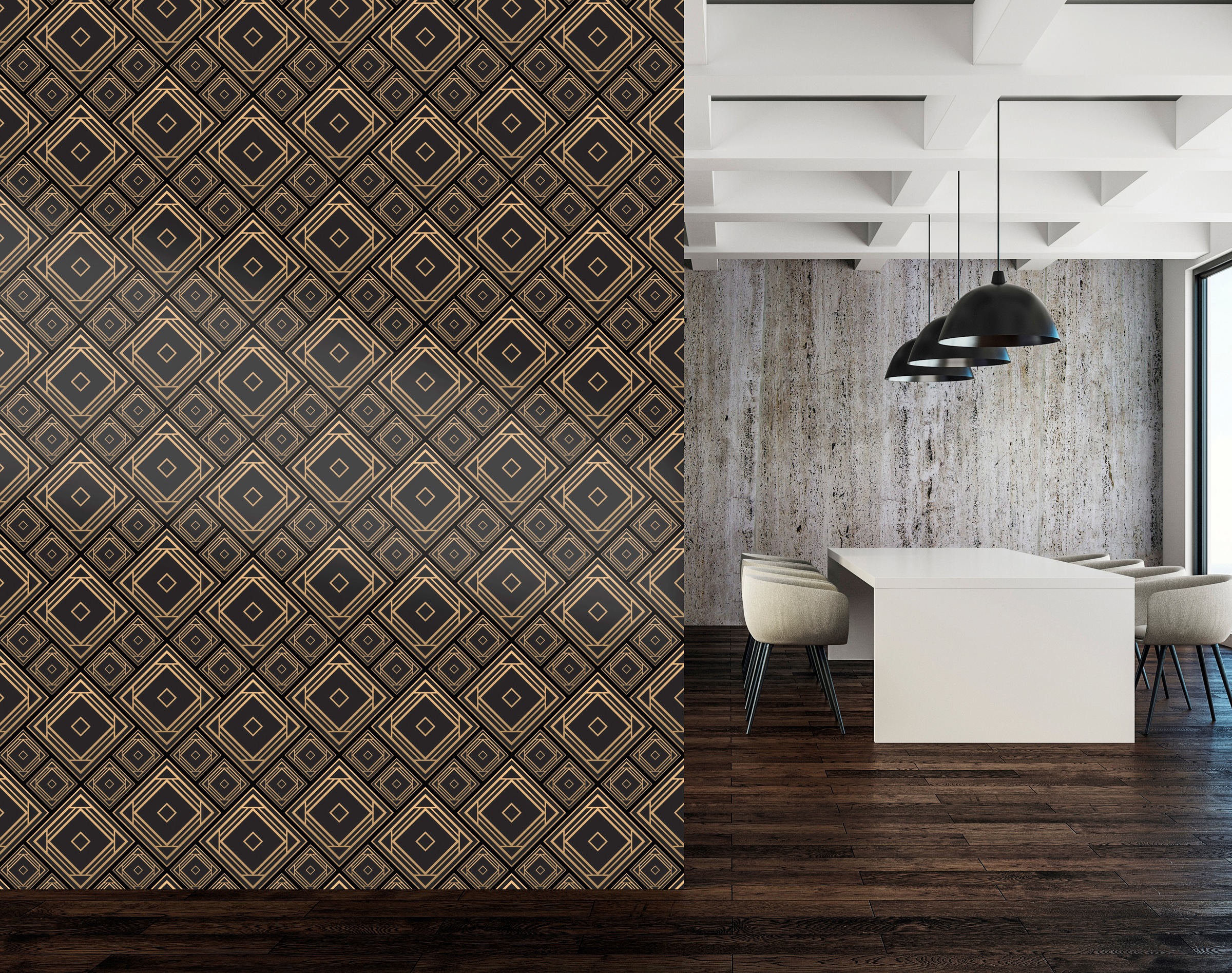 queence Vinyltapete »Leonora« Farbverlauf | abstrakt | bedruckt | gemustert glatt 90x250cm, selbstklebend, kinderleichte Anbringung, , Sticker