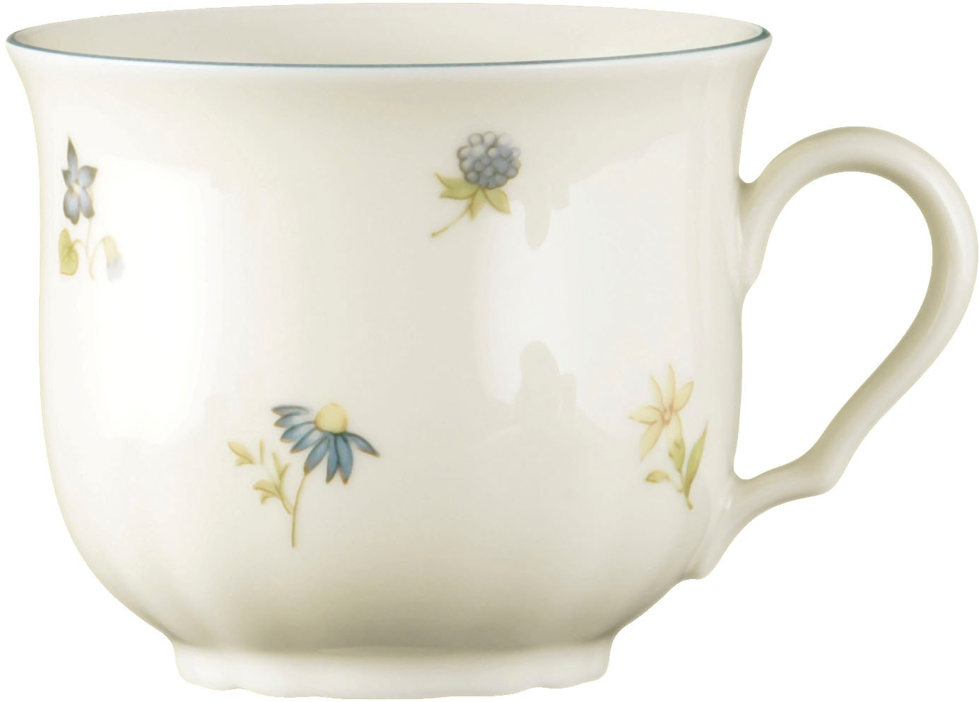 Seltmann Weiden Kaffeeservice »Geschirr-Set, 18 Teile, Marieluise Streublume«, (Set, 18 tlg., 6x Kaffeeobertasse 0,23 l, 6x Kombi-Untertasse, 6x Frühstücksteller), Teller, Tasse, Untertasse, Made in Germany, 18 Teile, für 6 Personen