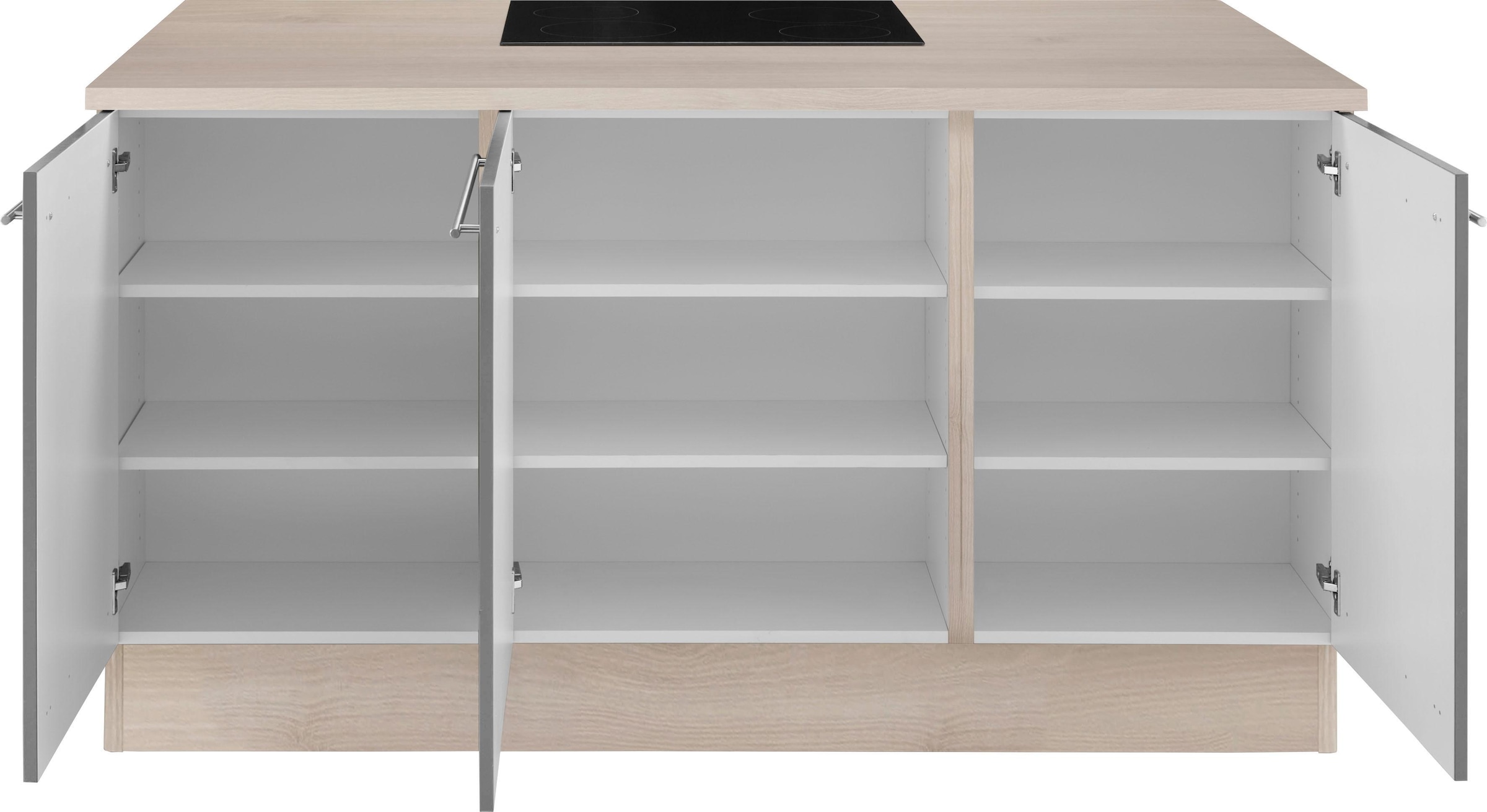 OPTIFIT Kücheninsel »Bern« Stellbreite 160x95 cm mit höhenverstellbaren Füßen, mit Metallgriffen