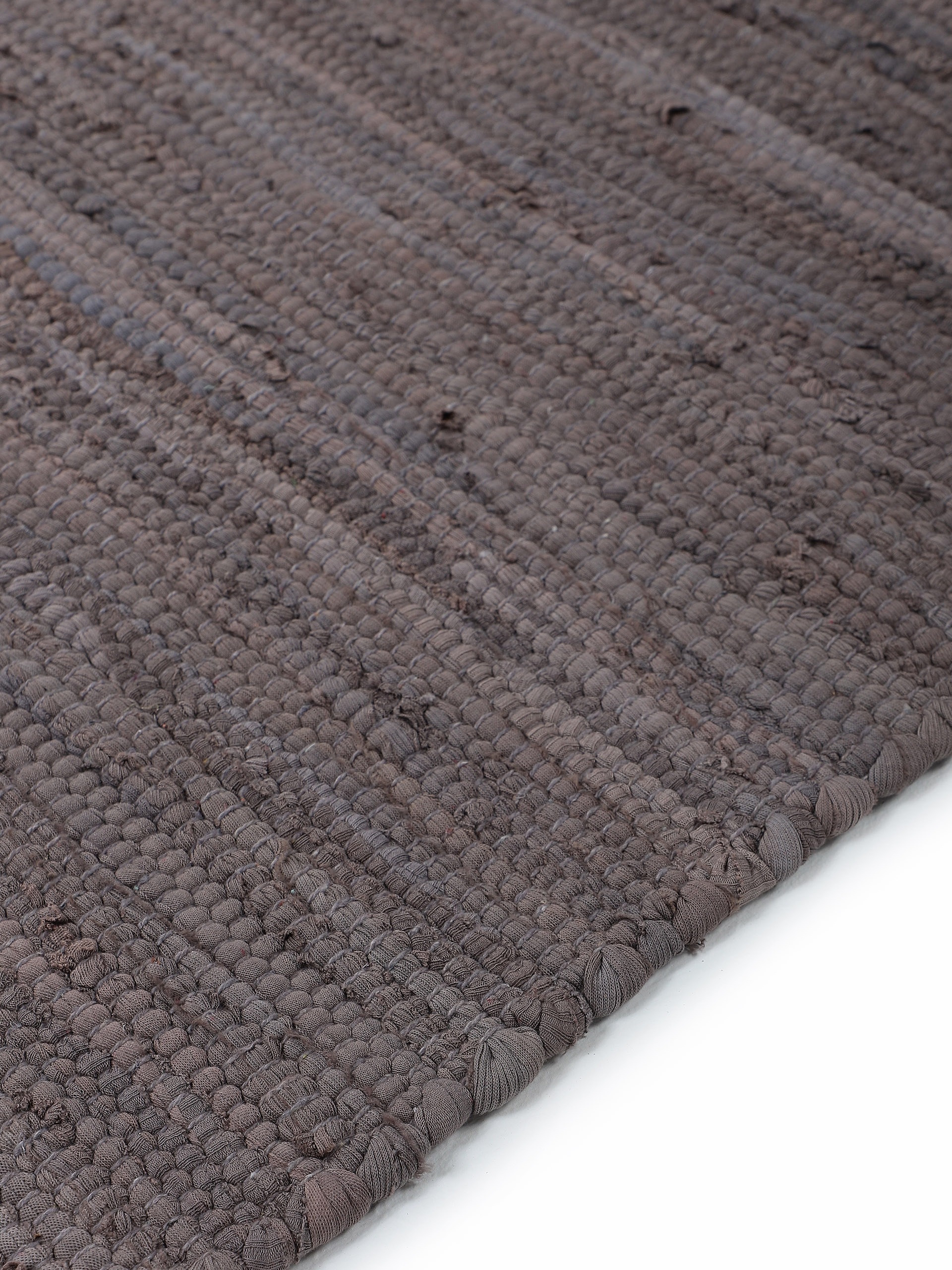 carpetfine Teppich »Kelim Chindi uni«, rechteckig, 5 mm Höhe, Wendeteppich, reine Baumwolle, handgewebt, Uni-Farben, mit Fransen