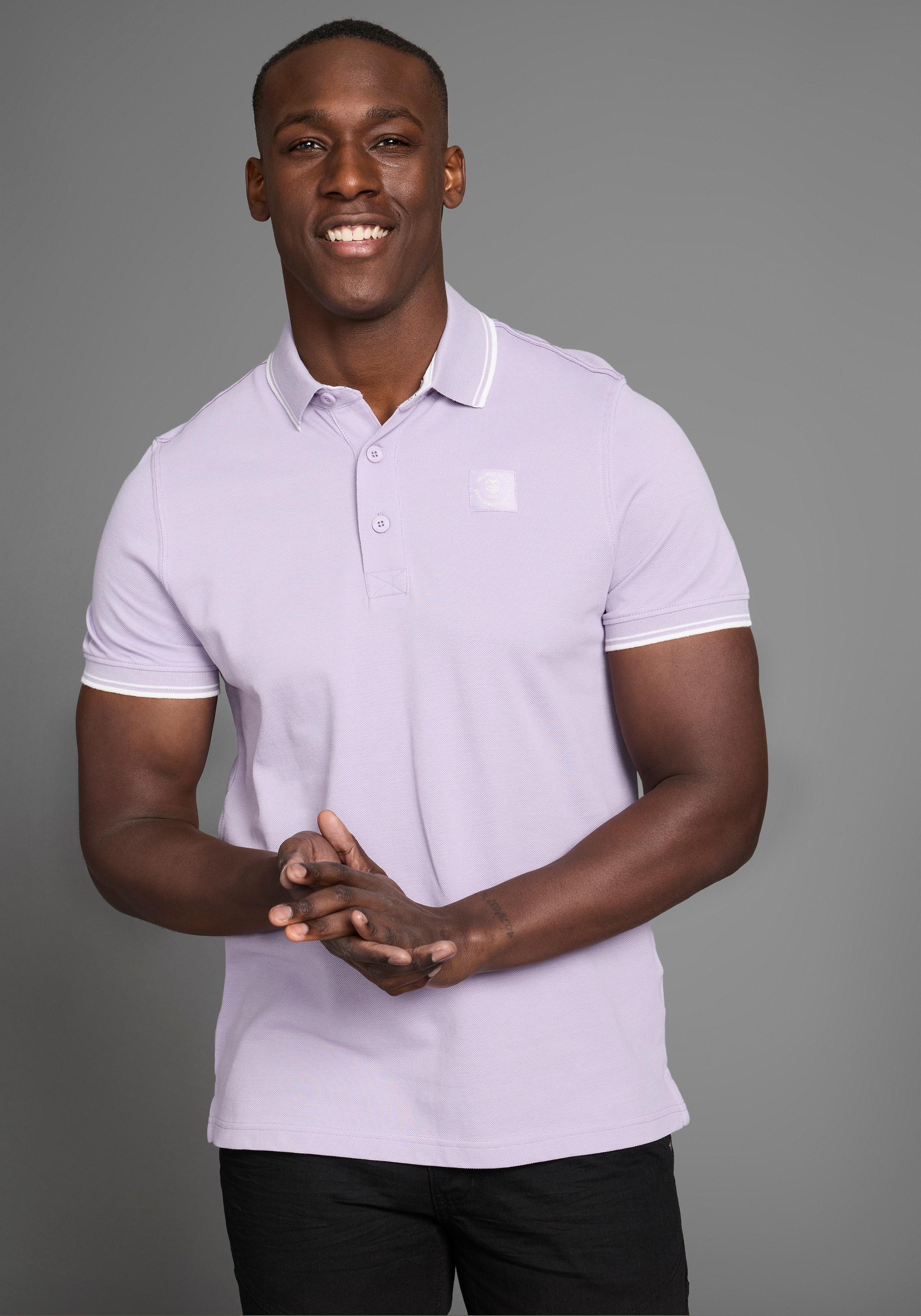 DELMAO Poloshirt, Kurzarm, lockere Passform, Polokragen, für Tennis oder Golf