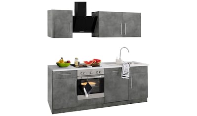 wiho Küchen Küchenzeile »Cali«, mit E-Geräten, Breite 220 cm mit Metallgriffen kaufen