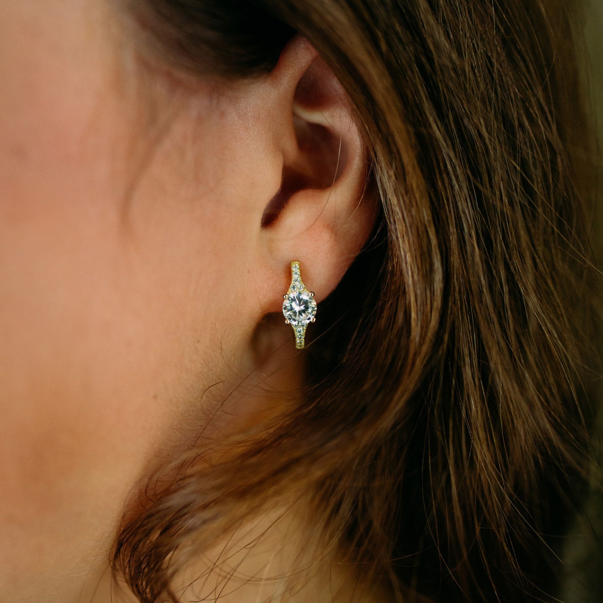 Julie Julsen Paar Ohrstecker »925 Silber vergoldet Zirkonia weiß«