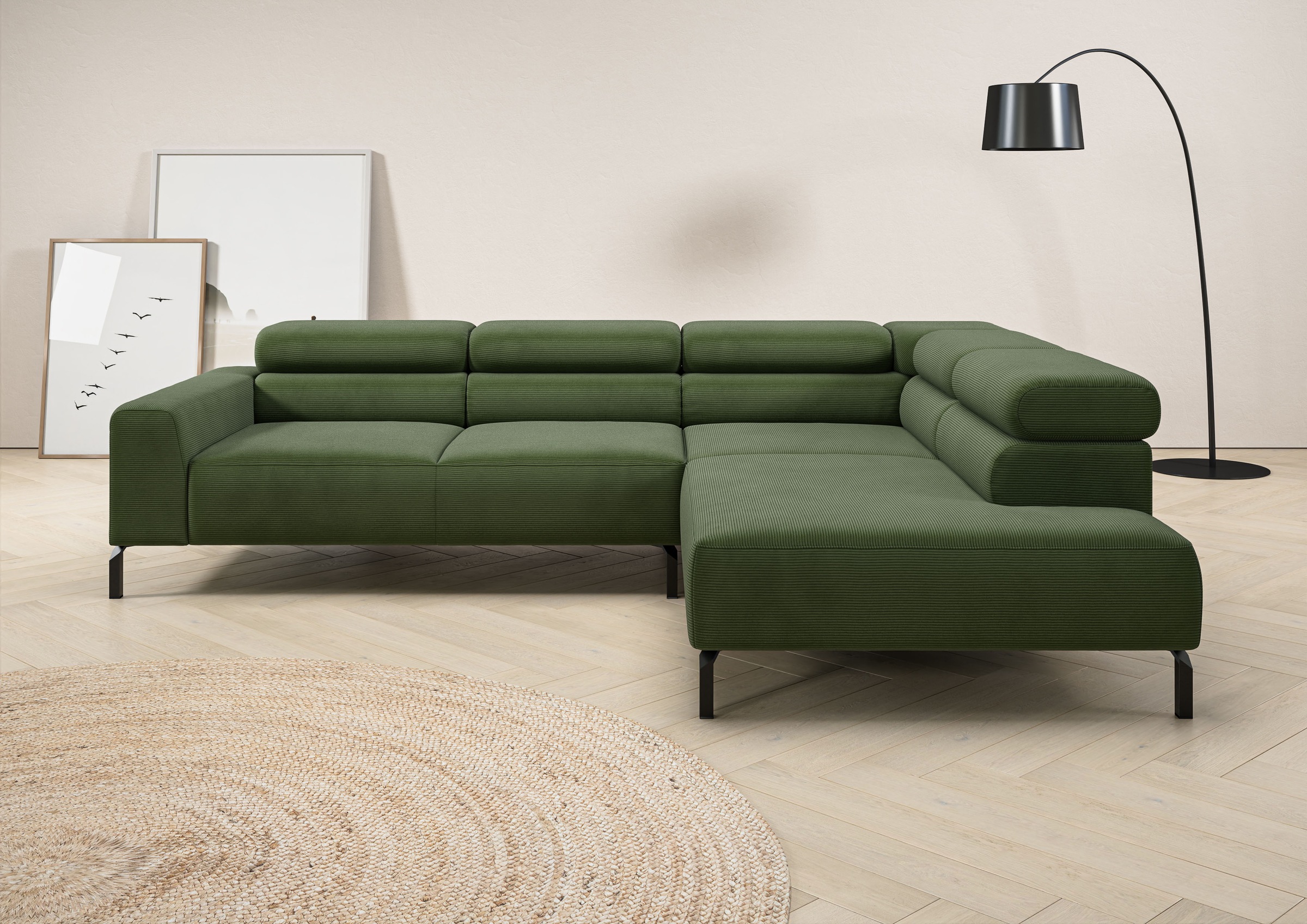 Places of Style Ecksofa »Antonelli, L-Form, inkl. Kopfteilverstellung, Brei günstig online kaufen