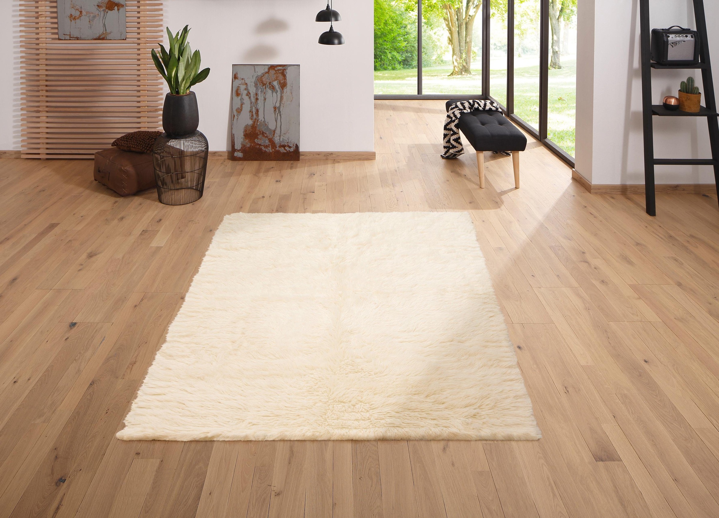 OTTO home Wollteppich »Kjara« rechteckig 40 mm Höhe reine Wolle, Flokati-St günstig online kaufen