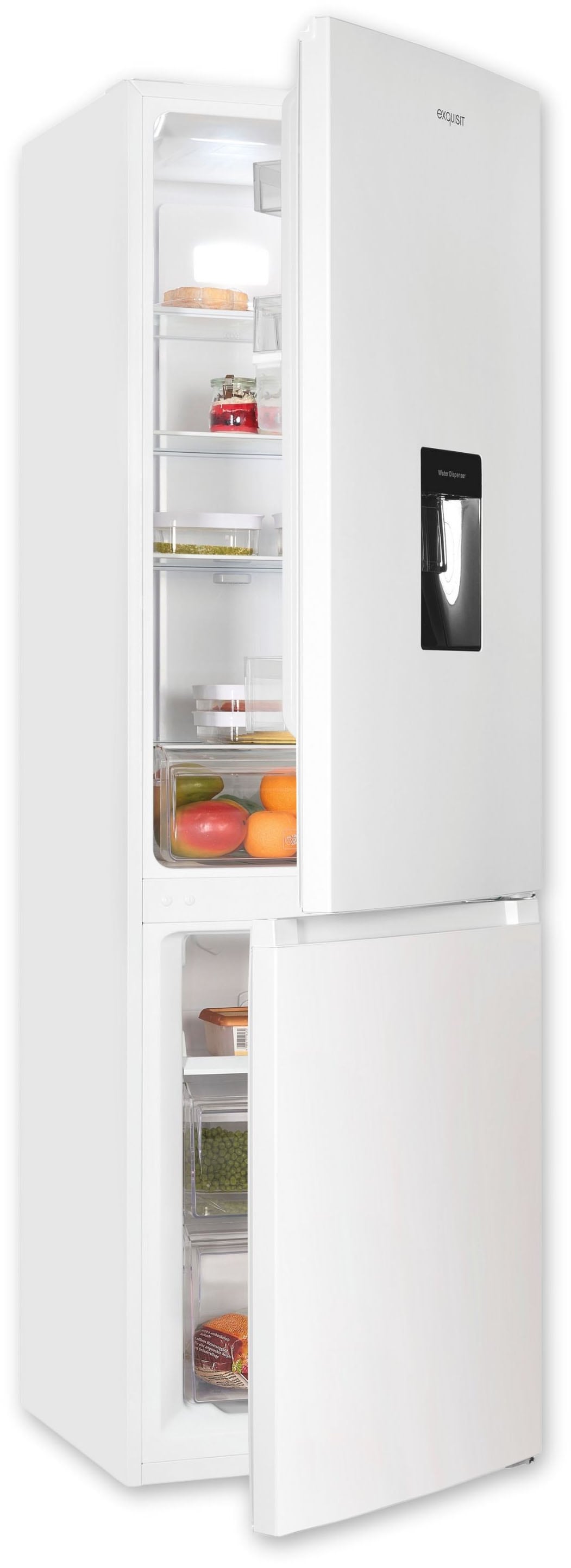 exquisit Kühl-/Gefrierkombination »KGC265-70-NF-WS-040C«, EEK C, 251 L Nutzinhalt, NoFrost, Wasserspender