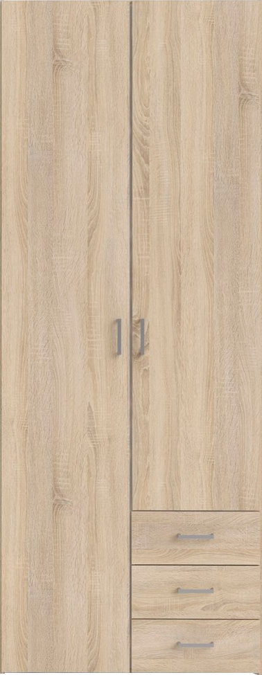 Home affaire Kleiderschrank, Mit viel Stauraum, graue Stangengriffe, Gr. ca. 200,4 x 77,6 x 49,5 cm