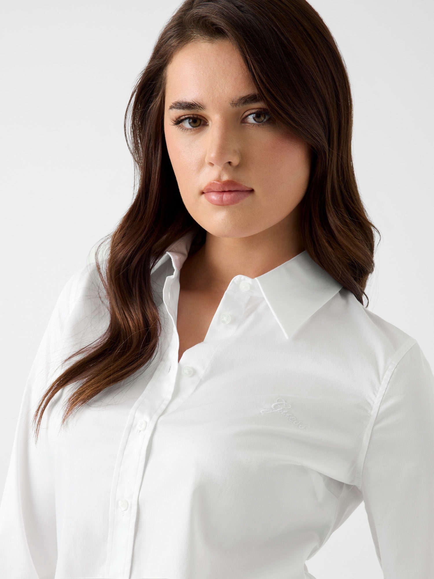 Guess Hemdbluse »NEW CATE SHIRT« mit Logostickerei, Slim Fit