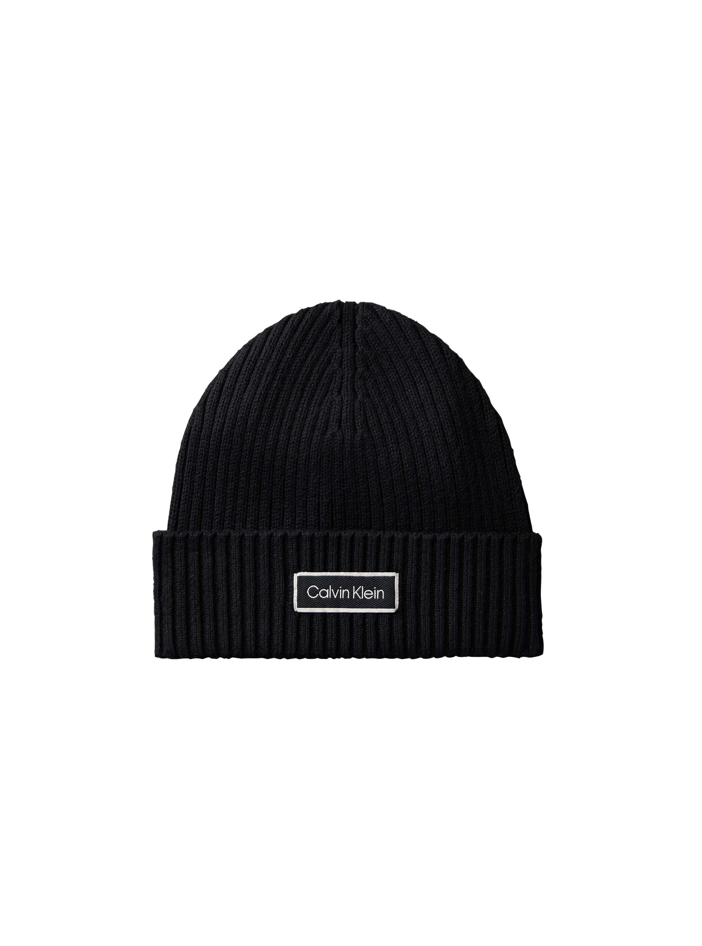 Calvin Klein Beanie »PATCH CHUNKY RIB COTTON BEANIE« Regular fit mit aufgenähtem Markenlogo