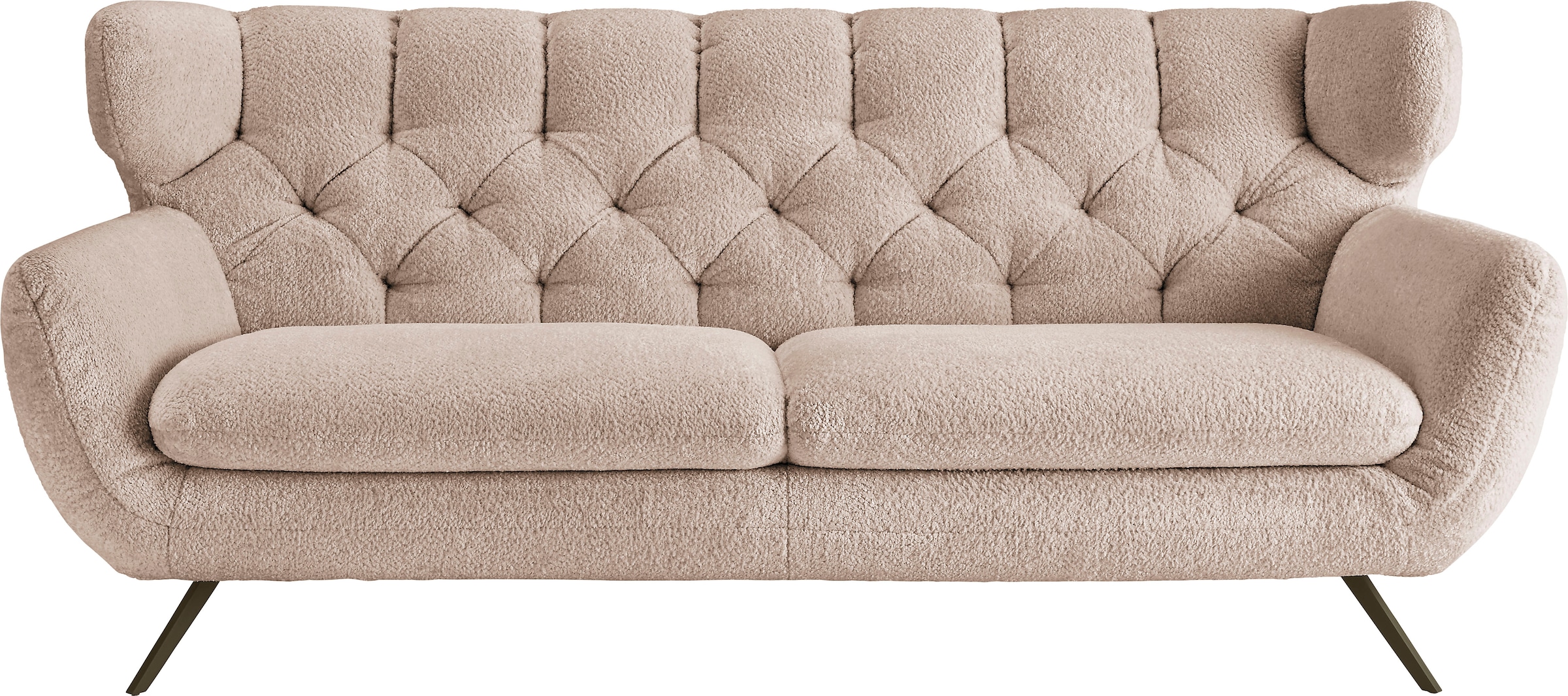 3C Candy 3-Sitzer »Beatrice, extravagantes Megasofa, bequem, Küchensofa«, mit Rückensteppung im Rautenmuster, Samt Optik, auch in Fellimitat