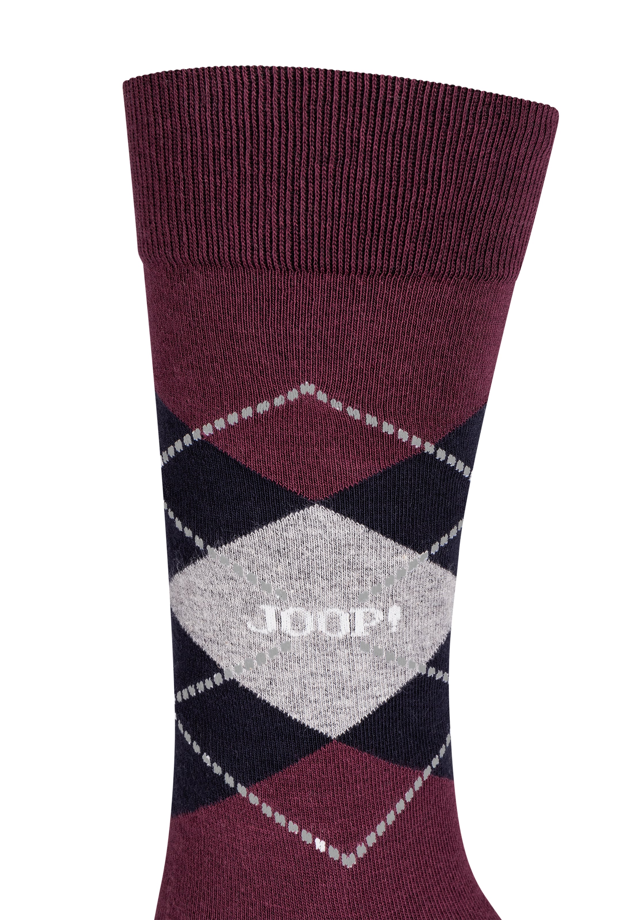 JOOP! Socken »premium essentials«, (2er Pack), Premium Qualität, verstärkte Ferse, verstärkte Zehen, Argyle Design