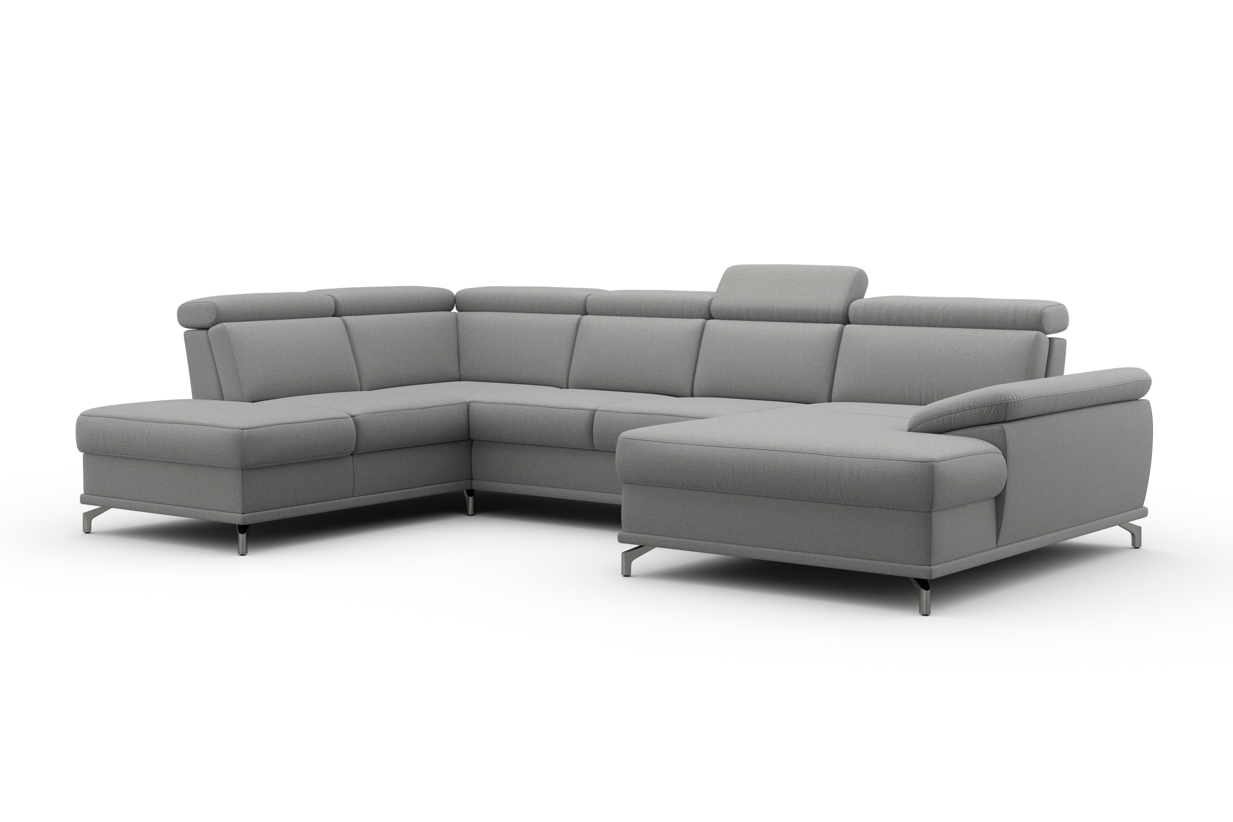 sit&more Wohnlandschaft »Cabrio U-Form, mit Sitztiefenverstellung, Arm- und Kopfteilverstellung«, 3 Nierenkissen, Federkern, optional Bettfunktion und Stauraum