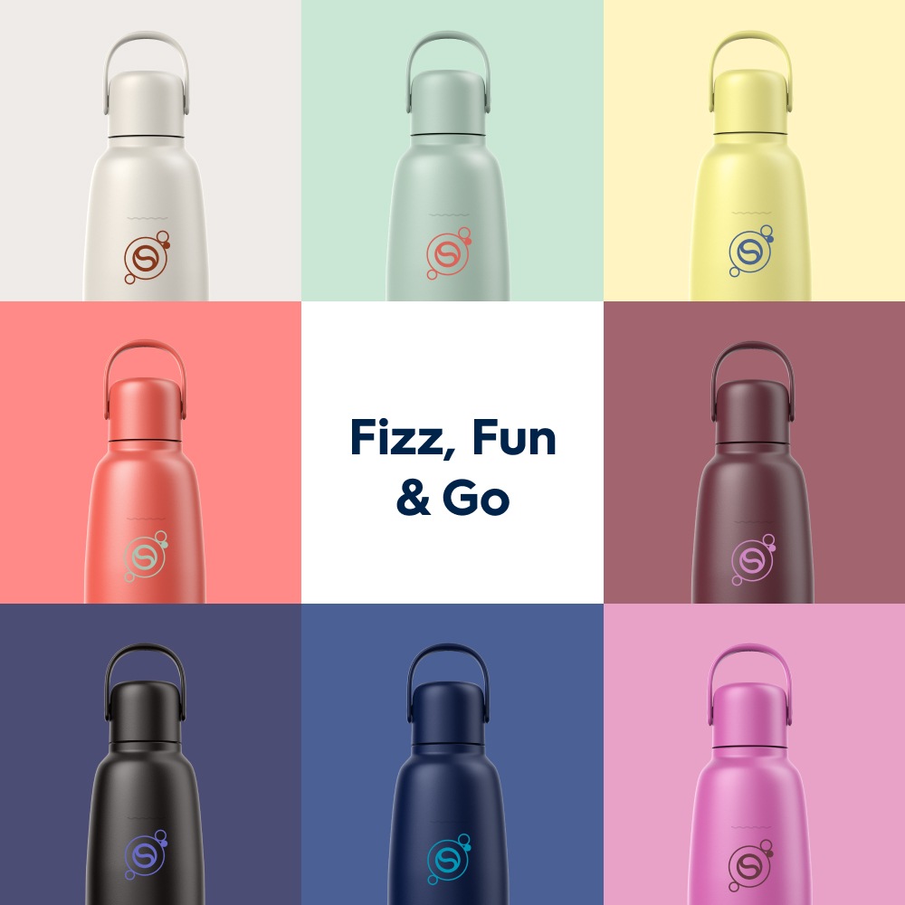 SodaStream Thermoflasche »Metallflasche Fizz&go COOL DWS, 0,9 l, Trinkflasche« kompatibel mit SodaStream DUO, E-DUO, TERRA, ART & ENSO Wassersprudler