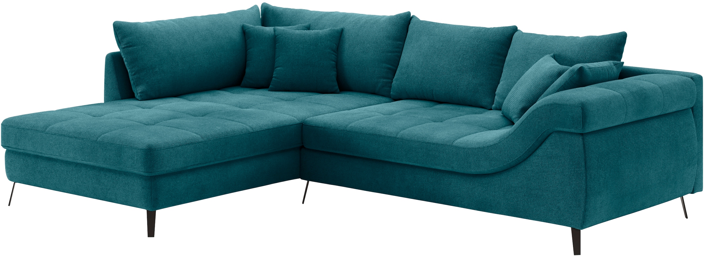 Mr. Couch Ecksofa »Portofino L-Form«, 4 Bezugsqualitäten, 13,5 cm hohe Meta günstig online kaufen