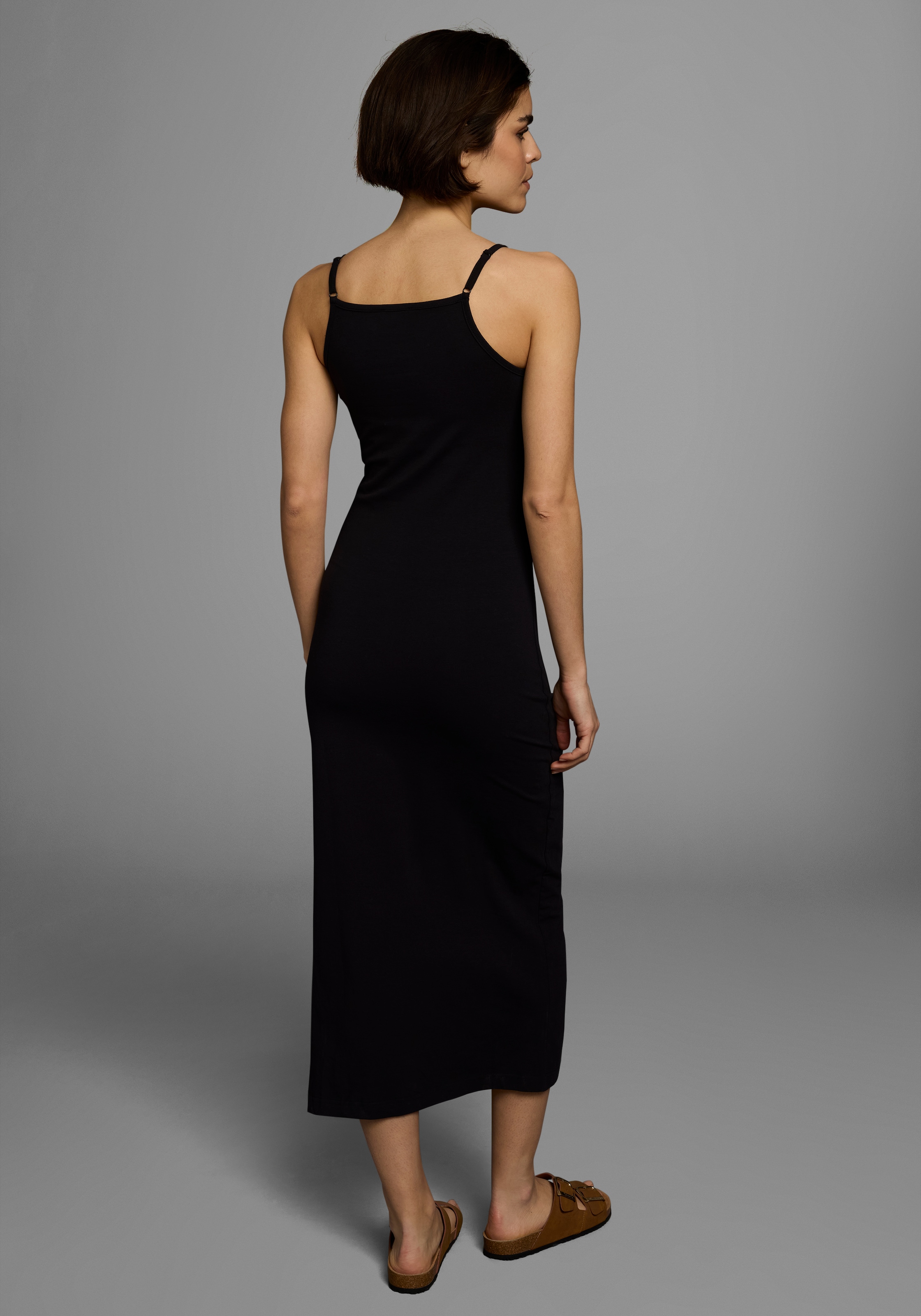 AJC Sommerkleid Ohne Taschen festlich,  Maxilänge,  unifarben,  aus elastischem Single Jersey