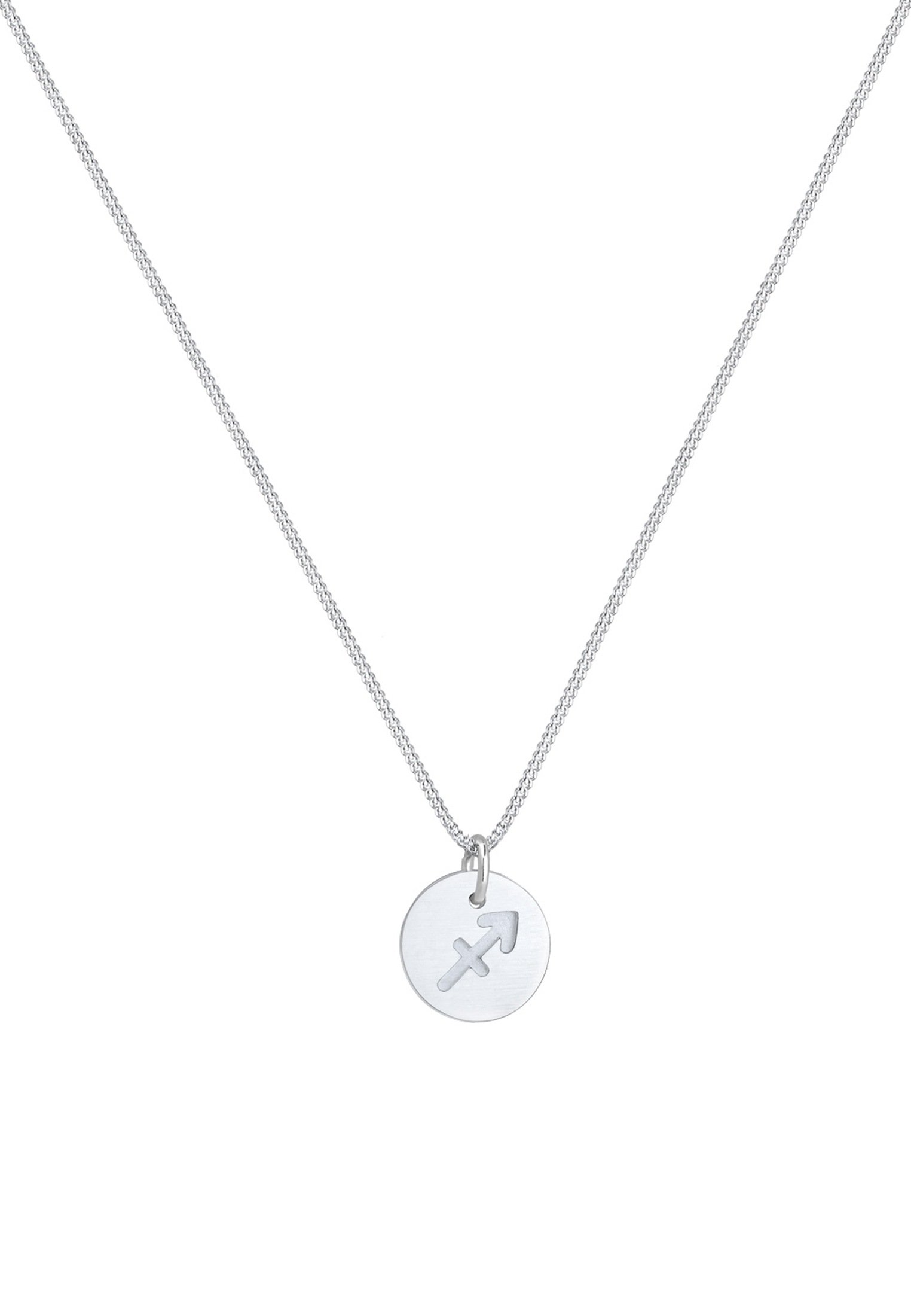 Elli Kette mit Anhänger »Sternzeichen Schütze Astro Symbol Matt 925 Silber«