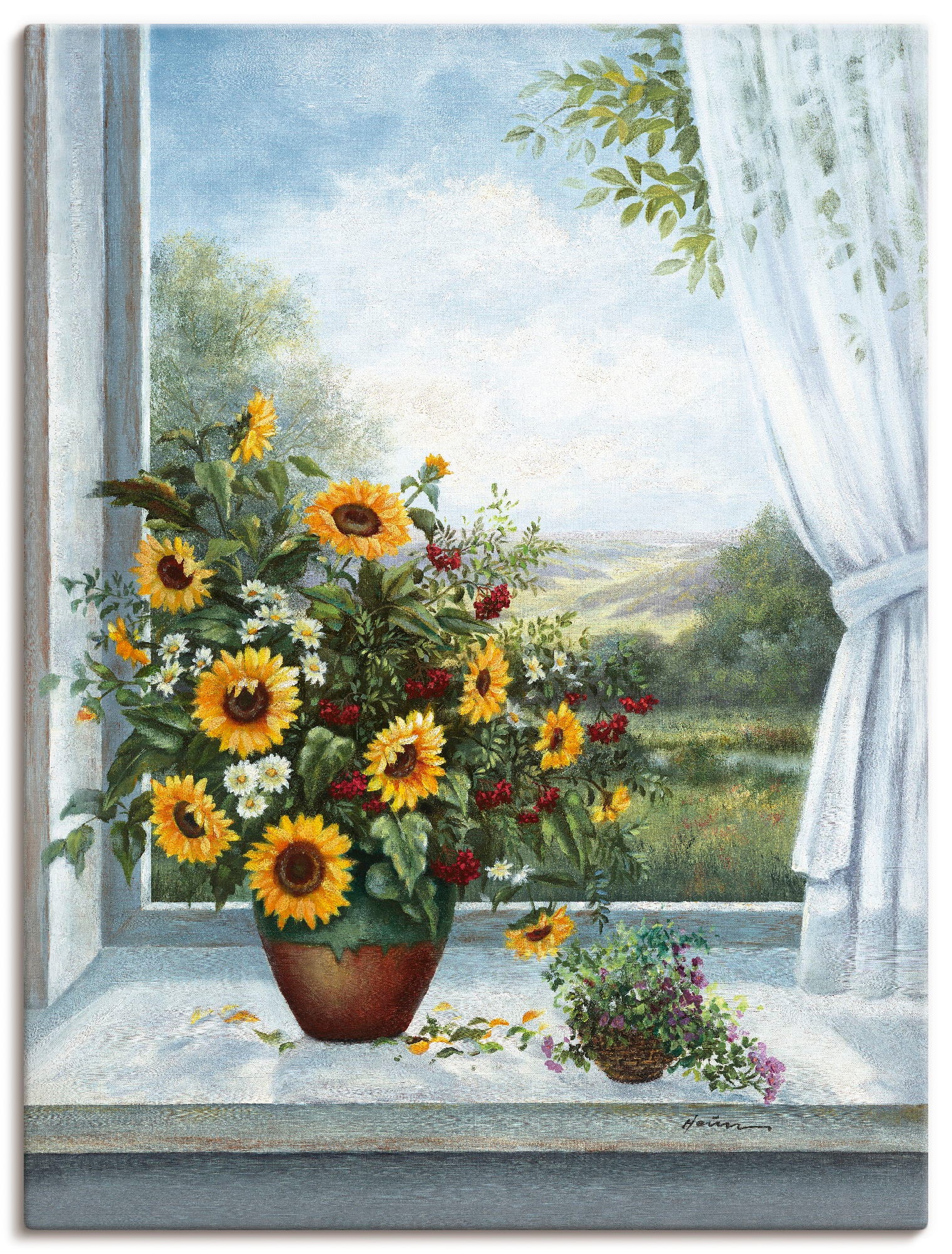 Artland Wandbild »Sonnenblumen am Fenster« Arrangements 1 Stk. tlg. als Lei günstig online kaufen