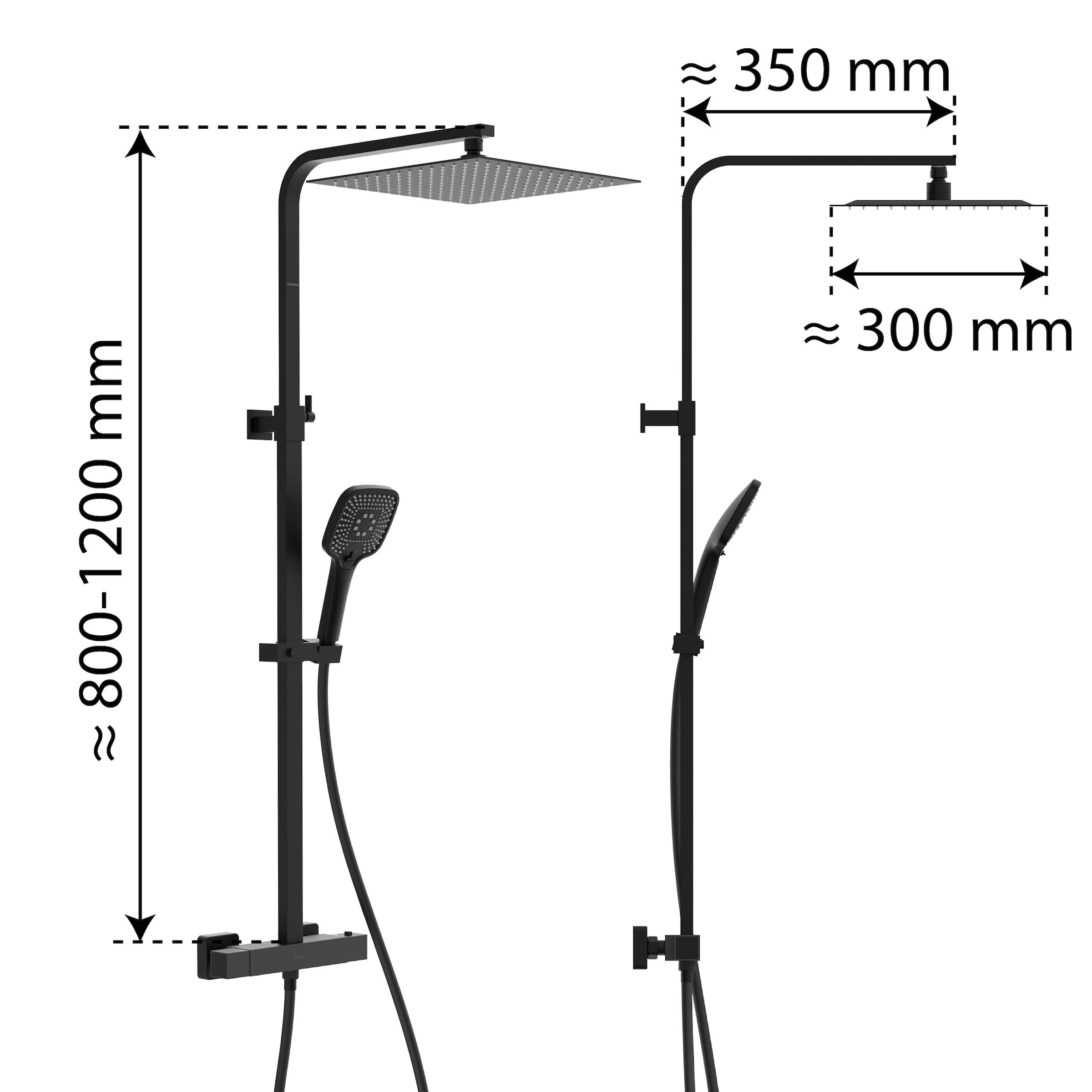 welltime Brausegarnitur »SAN DIEGO« Hochwertiges Duschthermostat, Sicherheitssperre bei 38°C
