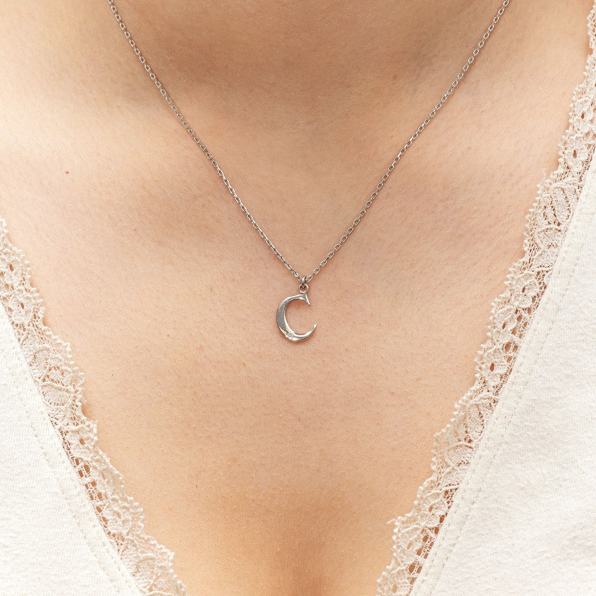 Diamonds by Ellen K. Kette mit Anhänger »Silber 925 mit 1x Diamant 0,008ct. Buchstabe C«