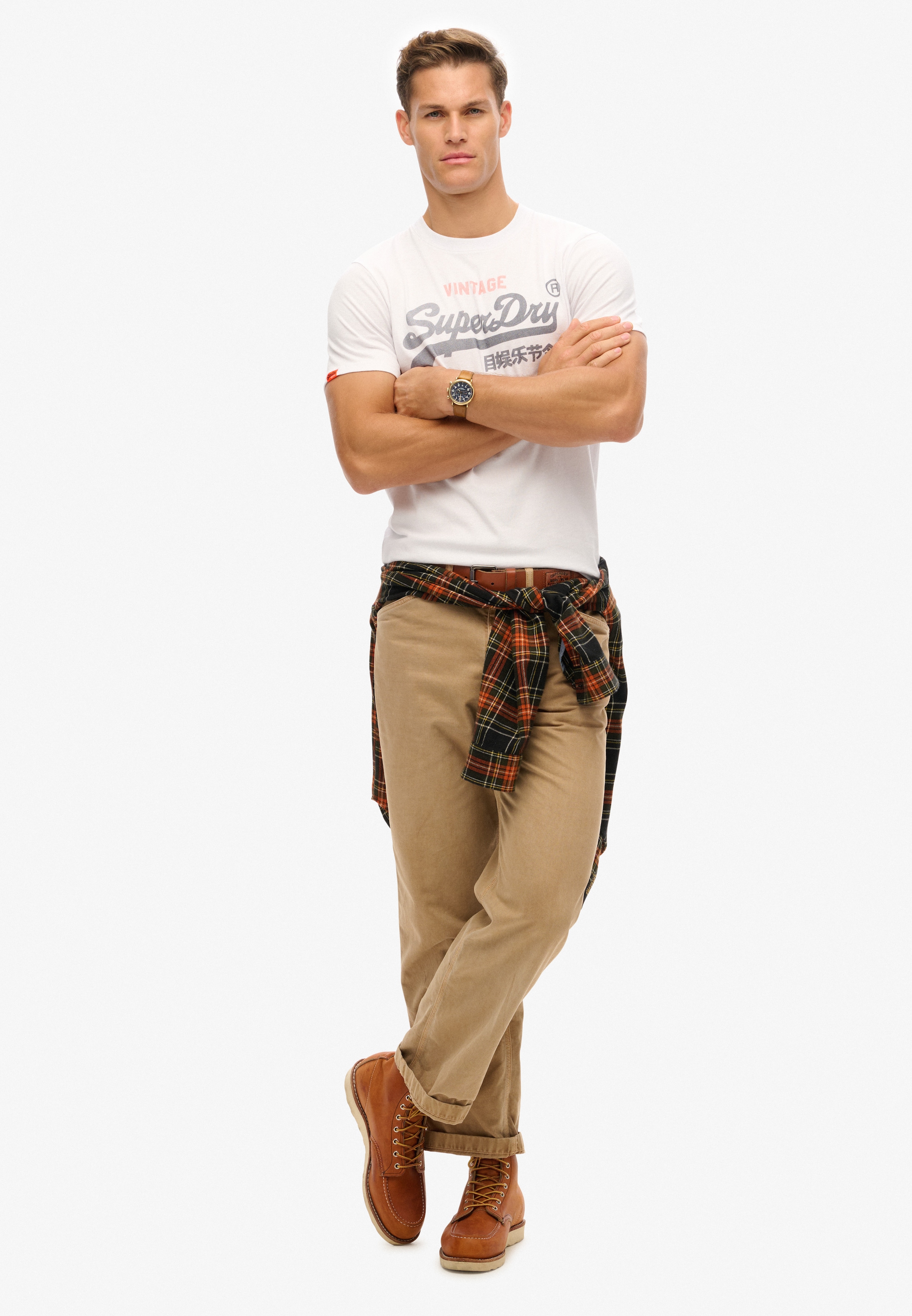 Superdry Rundhalsshirt »VL HERITAGE RELAXED TEE« Relaxed Fit, aus Baumwolle und Single Jersey, Kurzarm, pflegeleicht