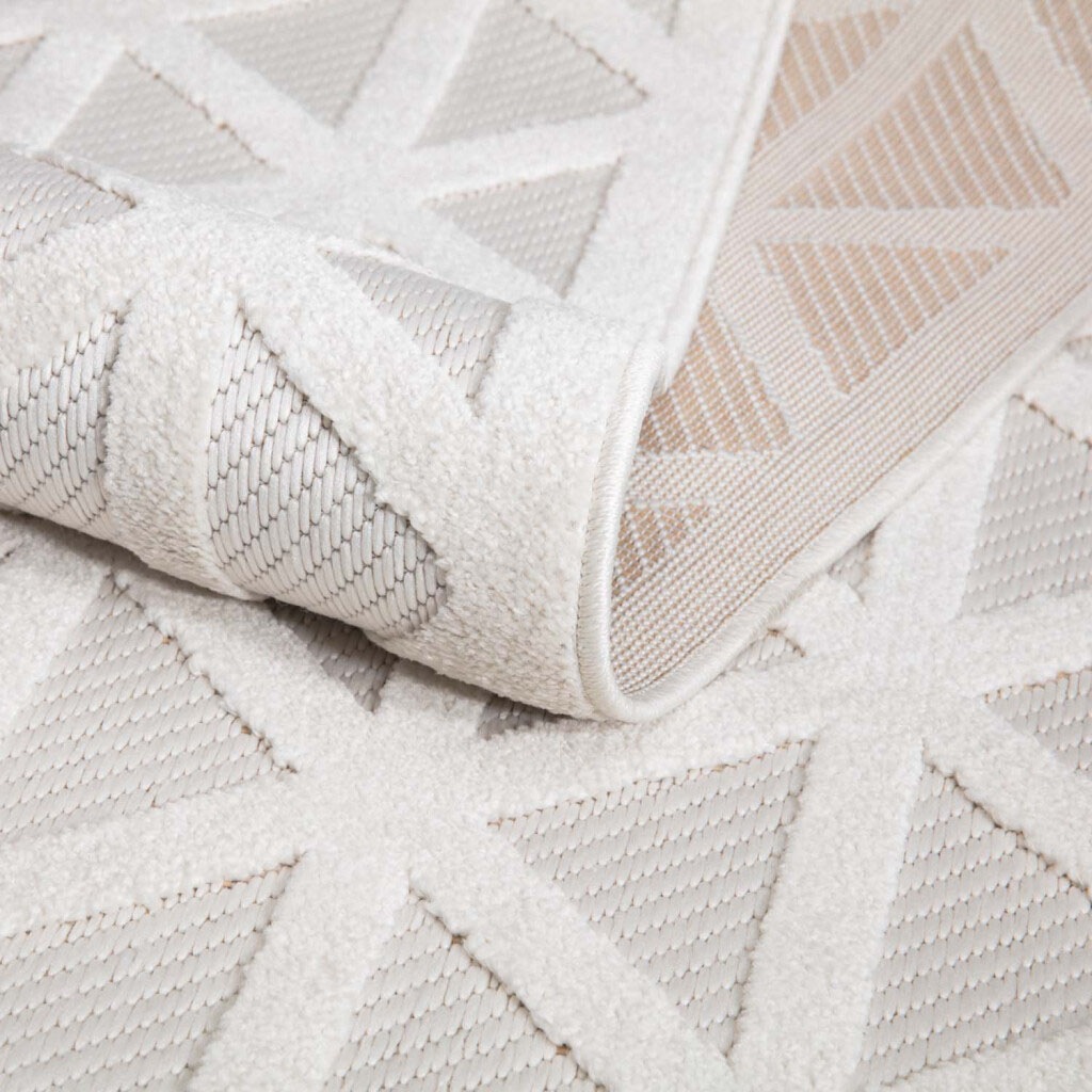 Carpet City Teppich »In-& Outdoorteppich Santorini 446, 3D-Effekt, Geo-Muster«, rechteckig, 5 mm Höhe, Wetterfest & UV-beständig für Terrasse, Balkon, Küche, Flur
