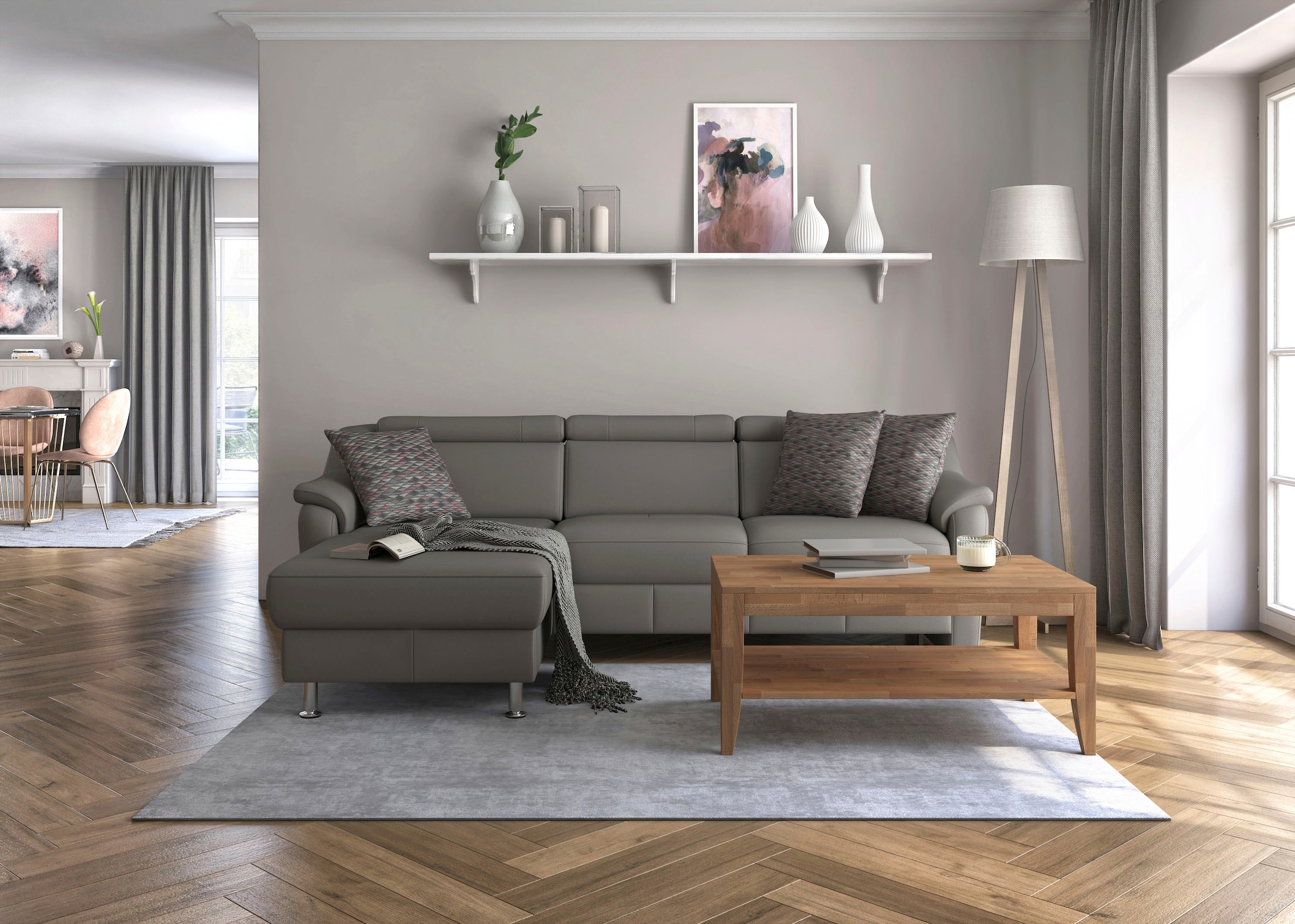 sit&more Ecksofa »Freetown L-Form«, inklusive Kopfteilverstellung und komfortablem Federkern