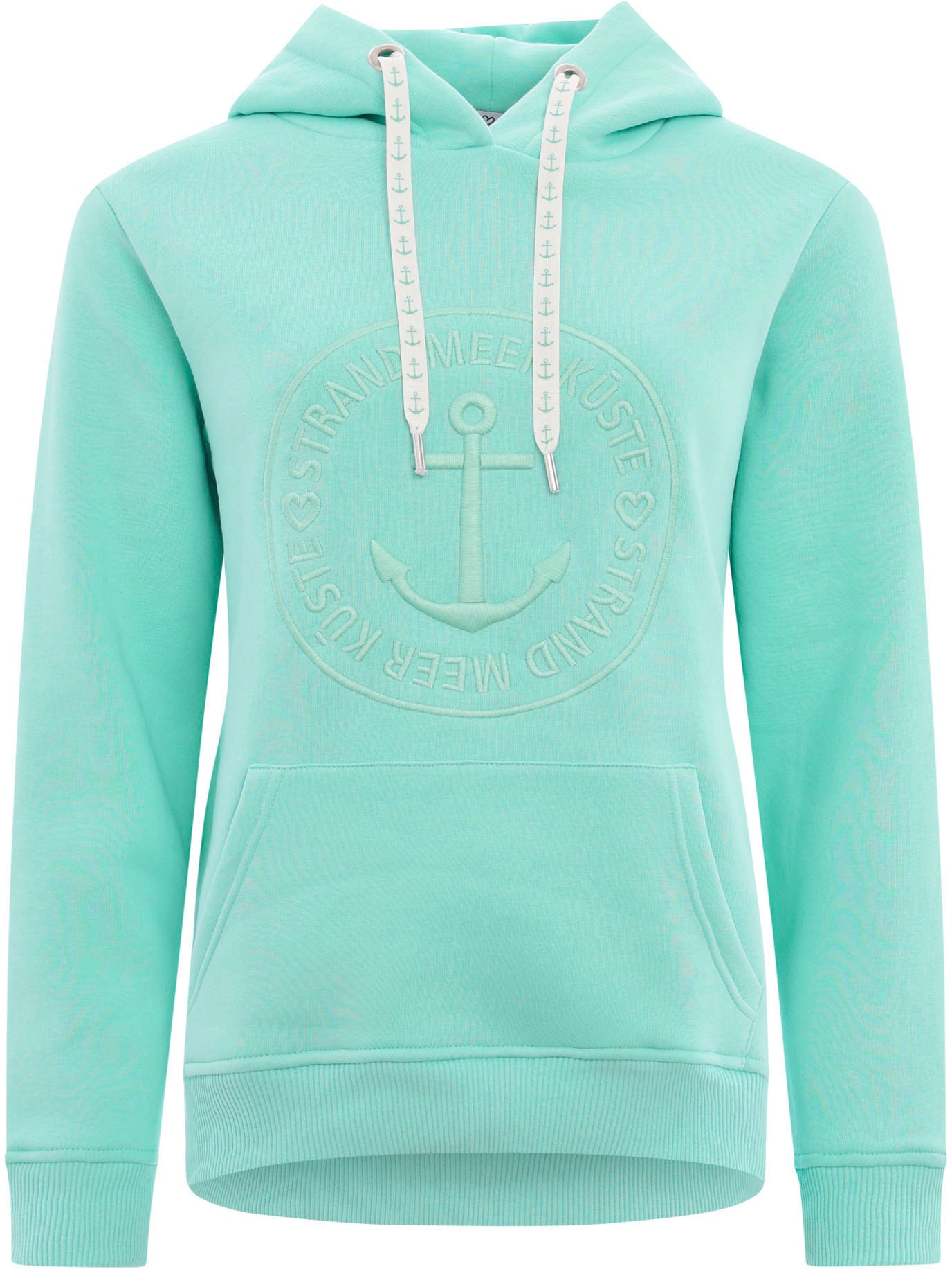 Zwillingsherz Hoodie »Strand Meer Küste«, mit Kapuze und gleichfarbig gesticktem Ankermotiv