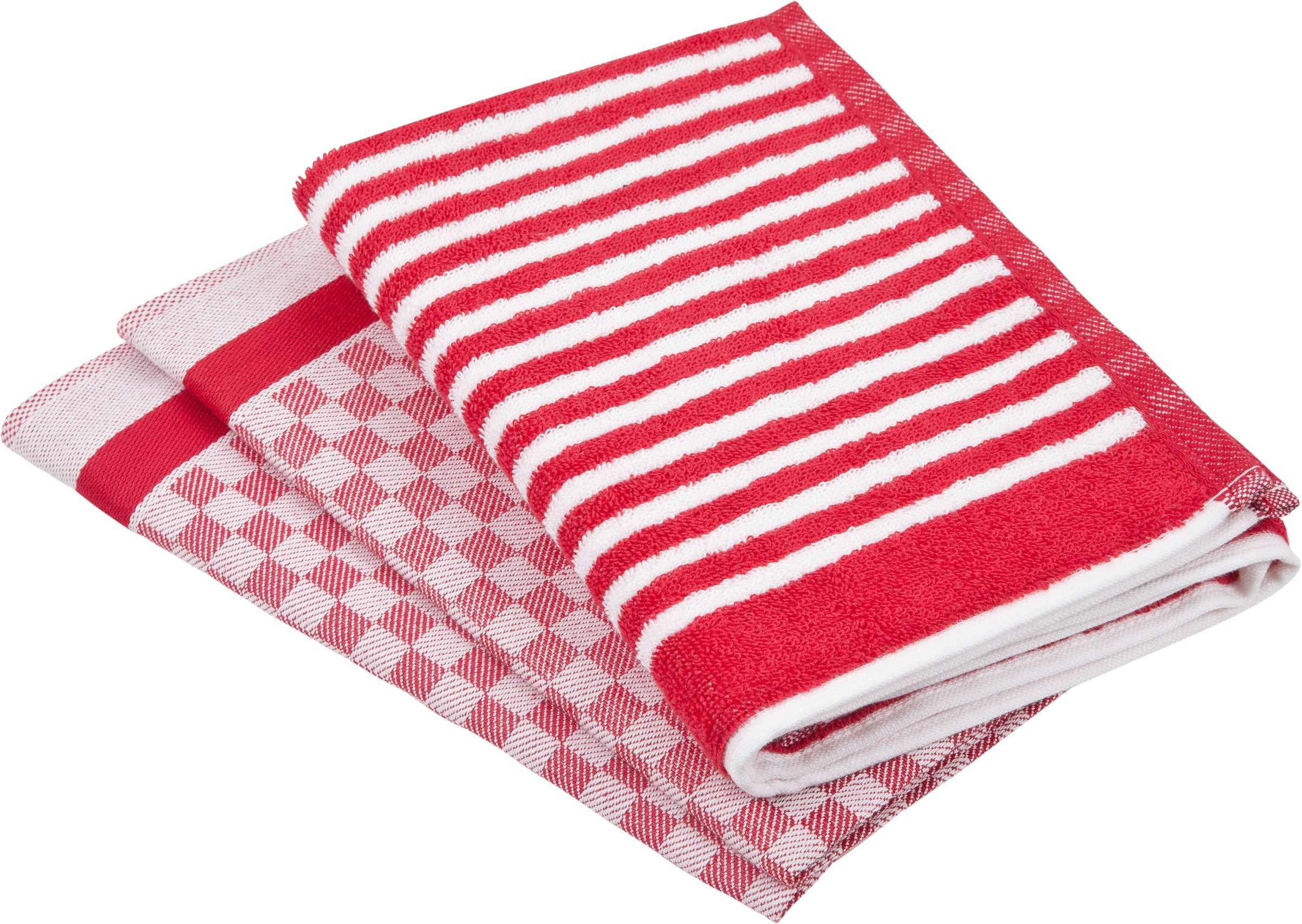Ross Geschirrtuch "Exclusiv", rot, 3 Stk., 100 % Baumwolle 50 % Baumwolle 50 % Leinen