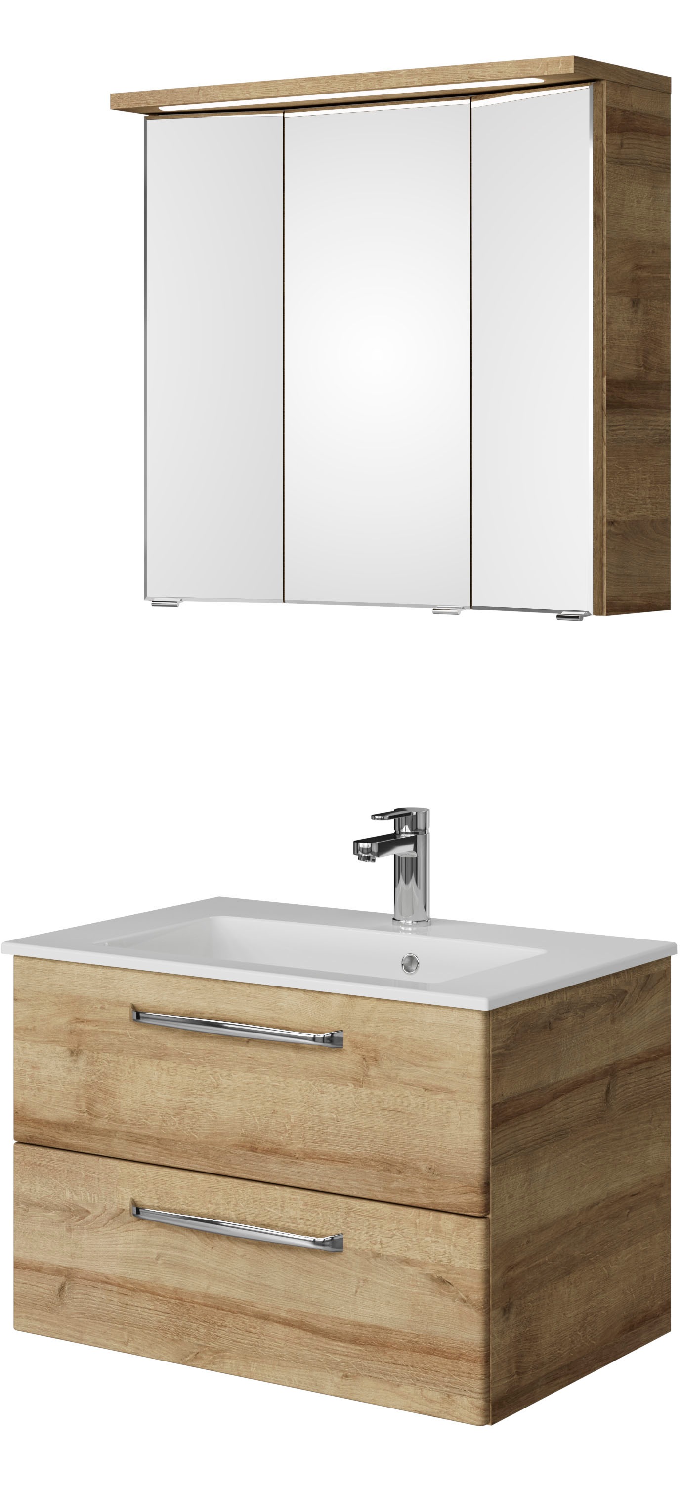 Saphir Badmöbel-Set »Trentino 2-teilig Mineralmarmor-Waschtisch mit LED-Spi günstig online kaufen