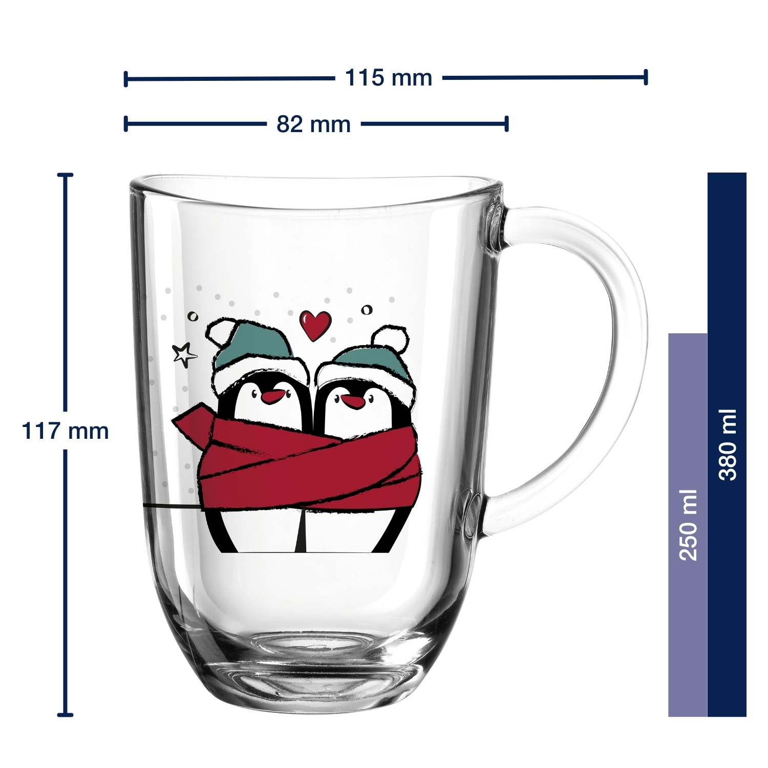 LEONARDO Tasse »SILENZIO mit Motiv«, (1 tlg.), Pinguine, 380ml